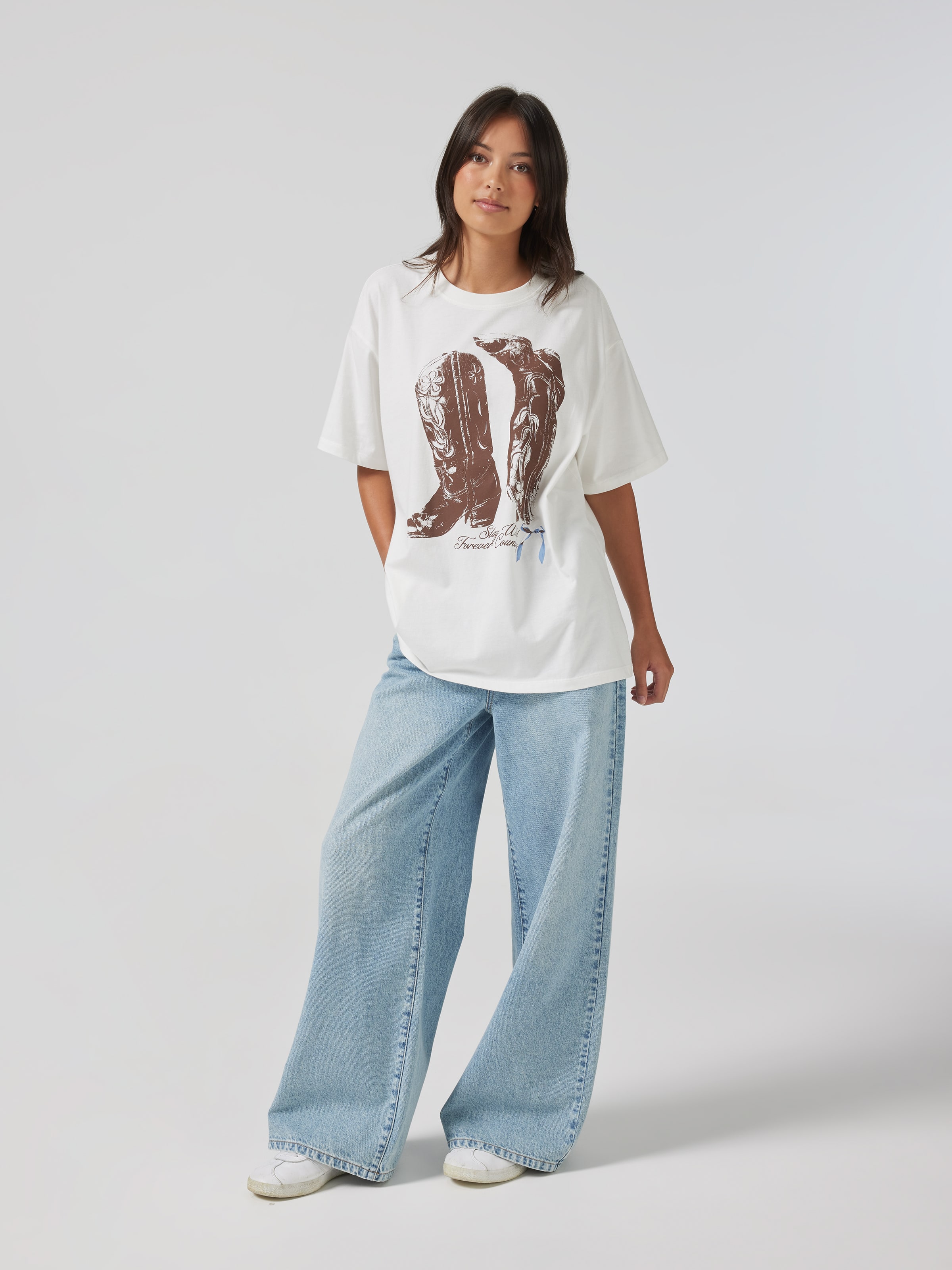 Cowboy Boots Oversized Tee