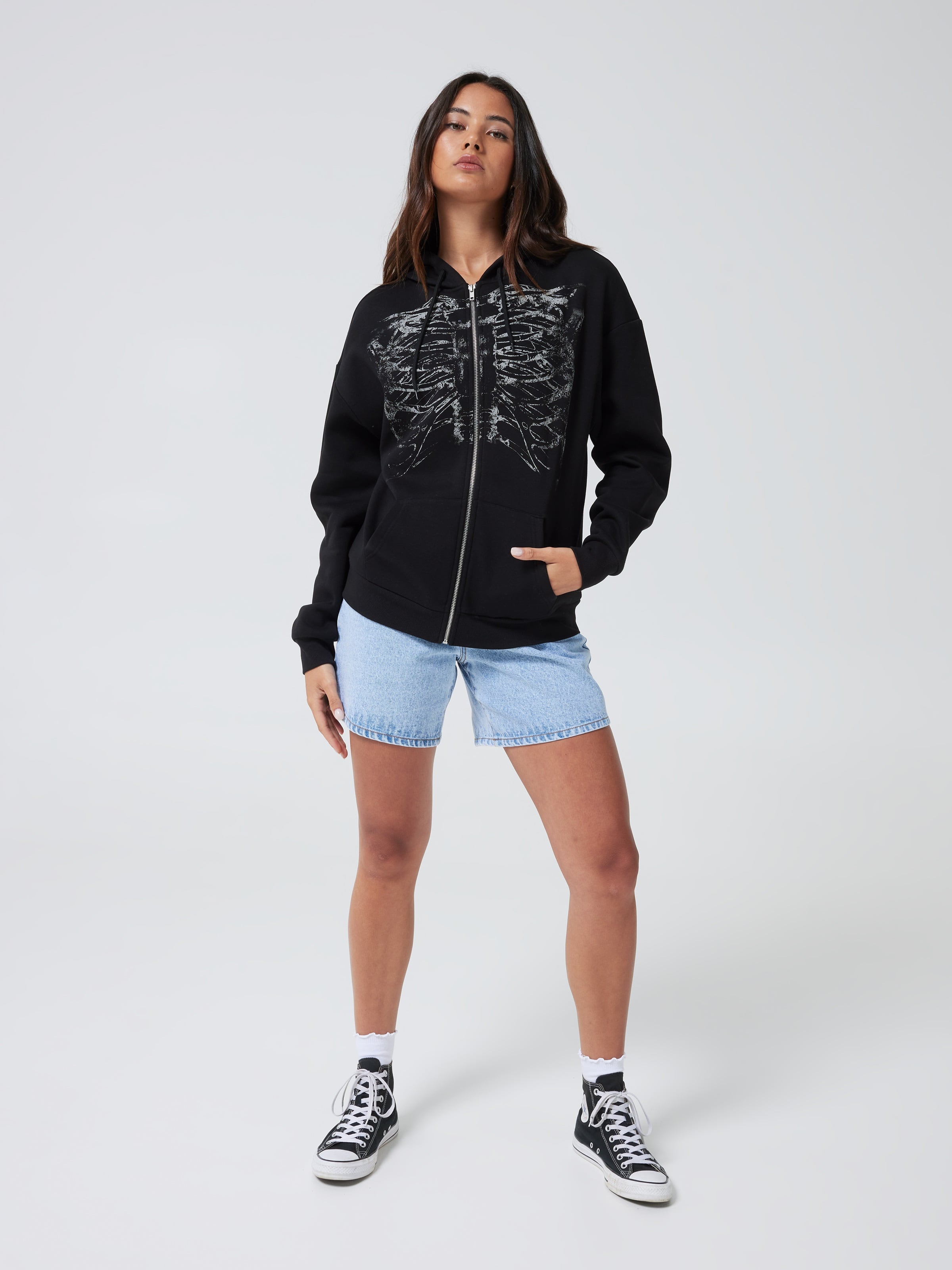 Ribcage Zip Up Hoodie