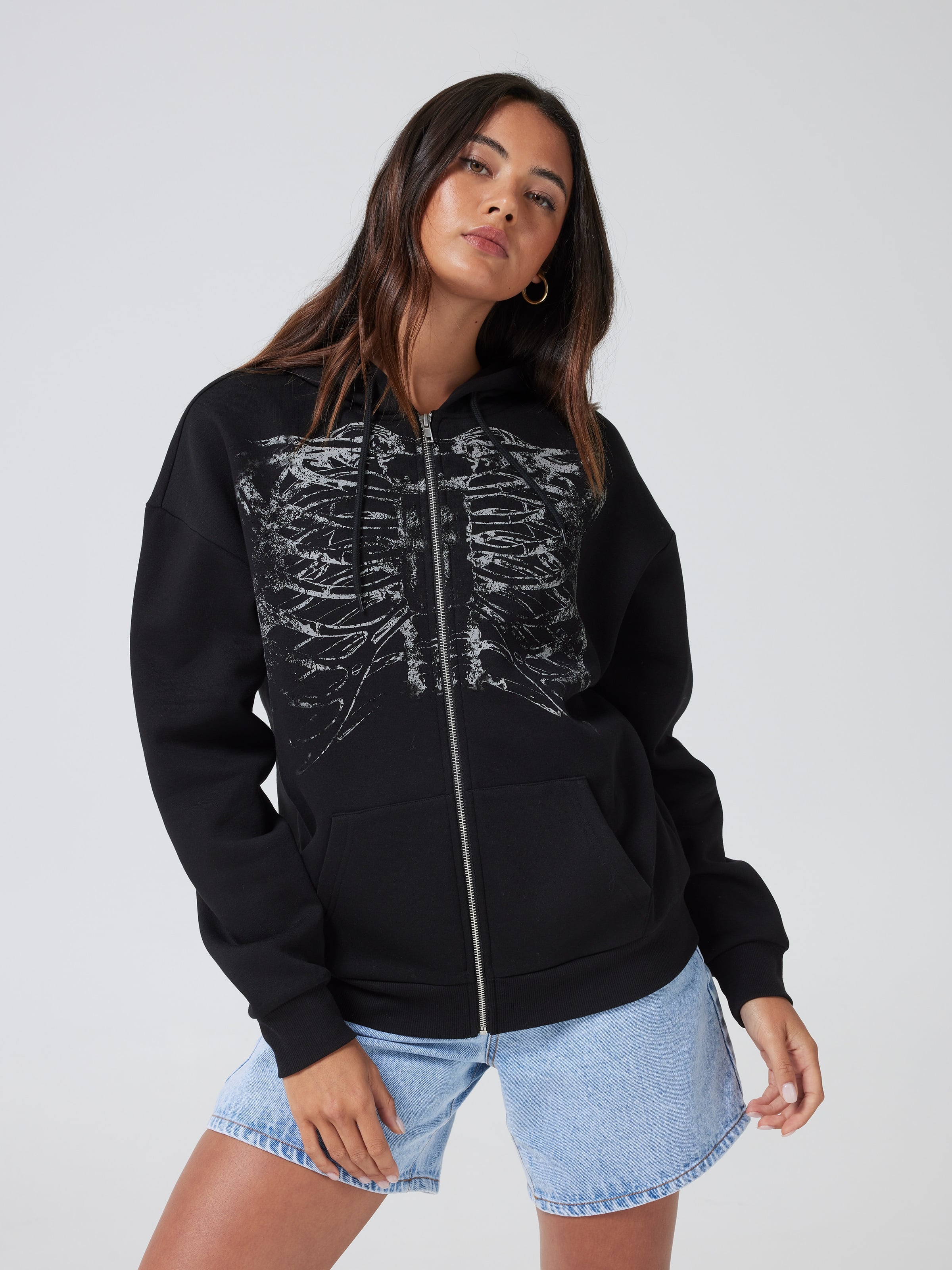 Ribcage Zip Up Hoodie