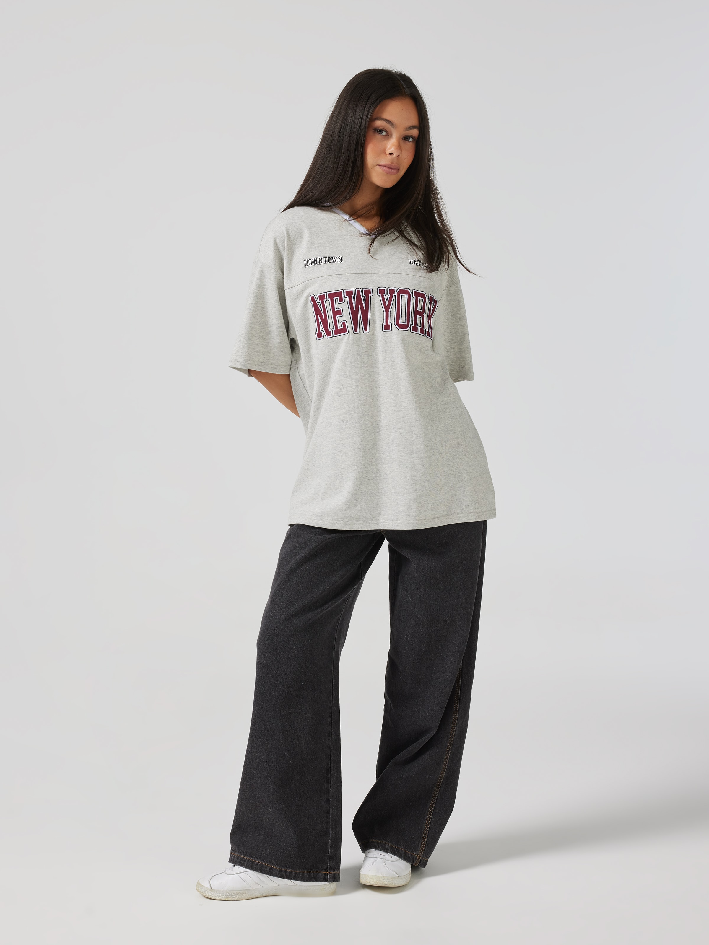 New York Jersey Seam Oversized Tee