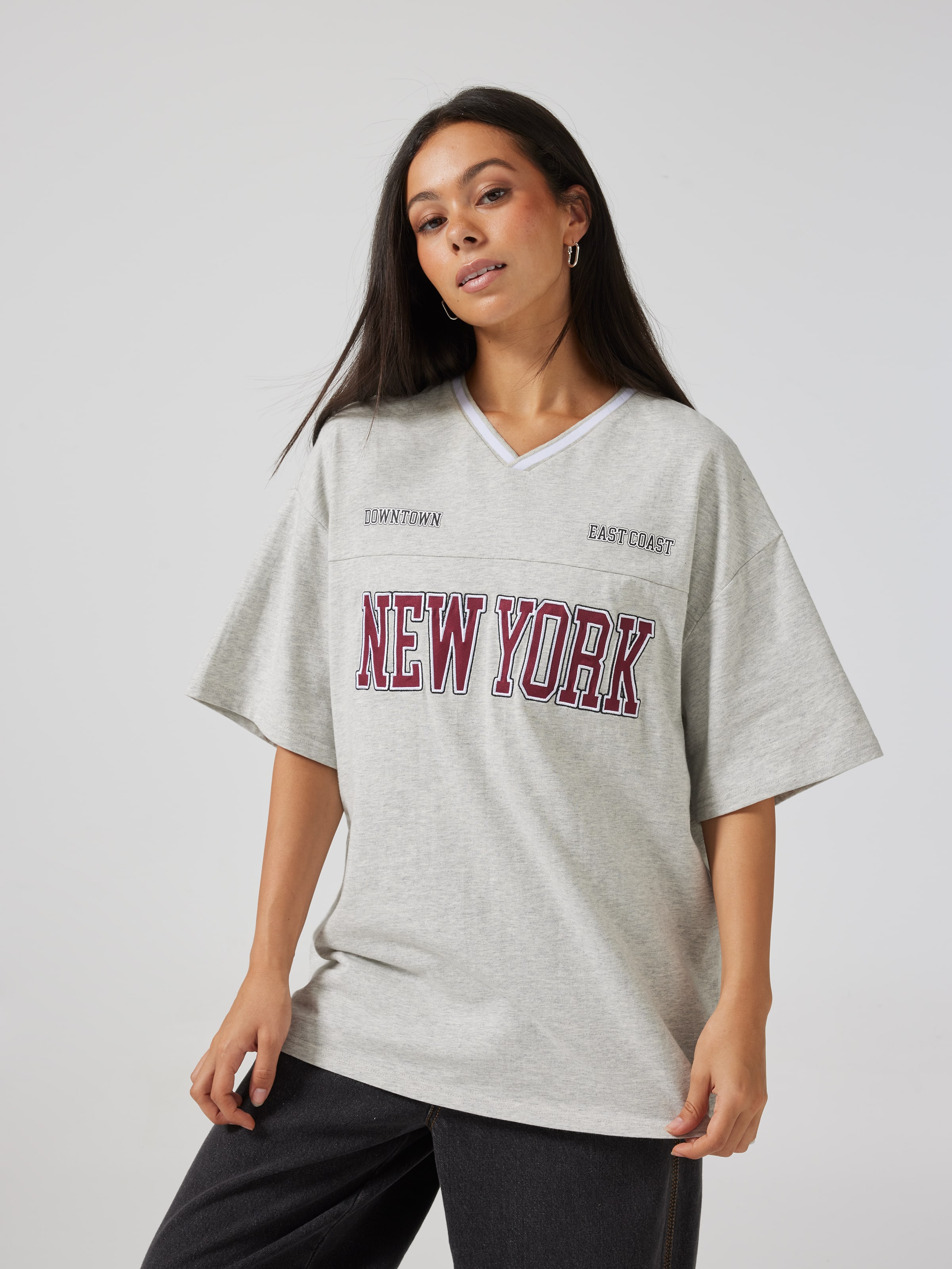 New York Jersey Seam Oversized Tee