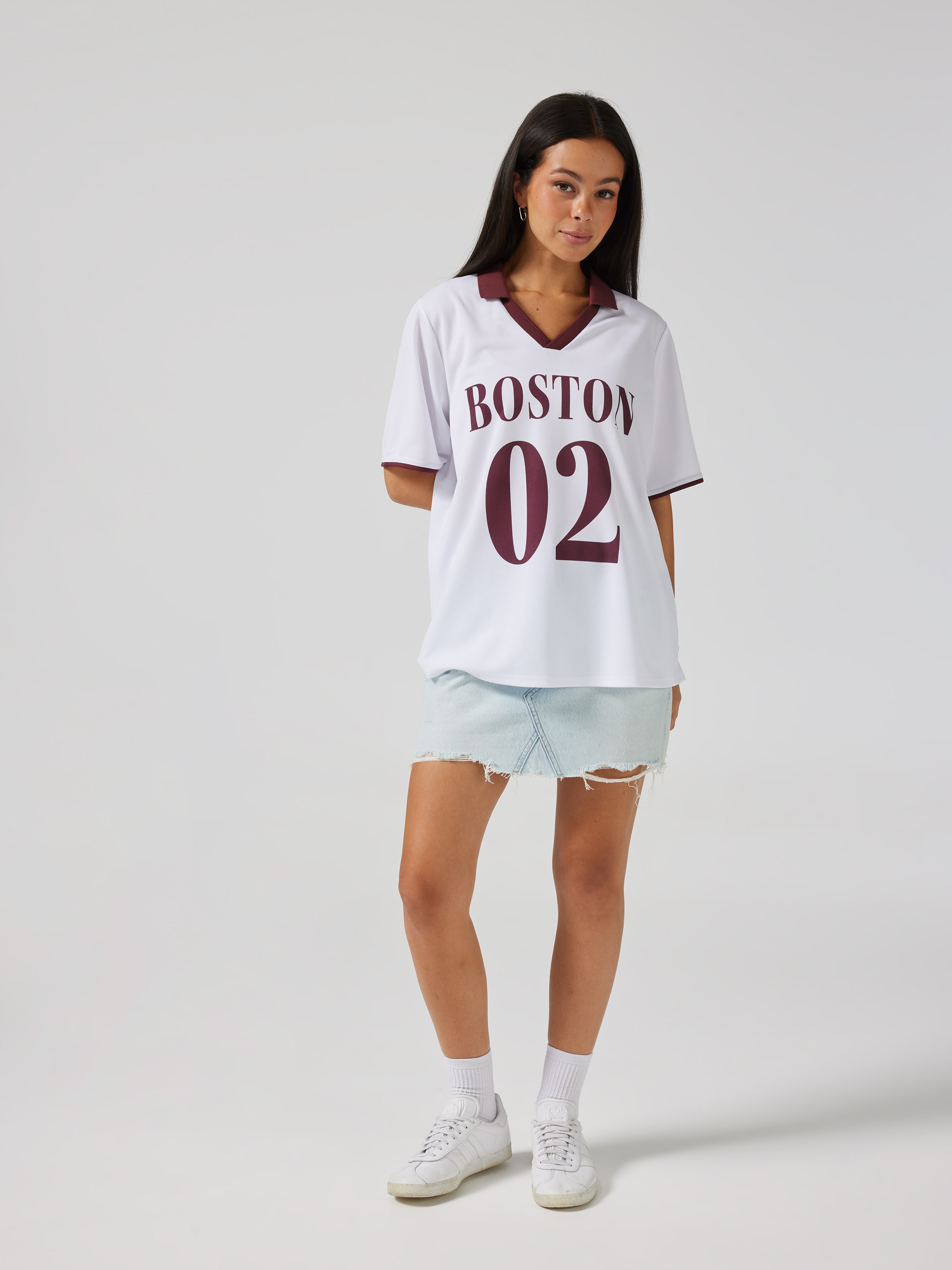 Boston Collar Jersey Oversized Tee
