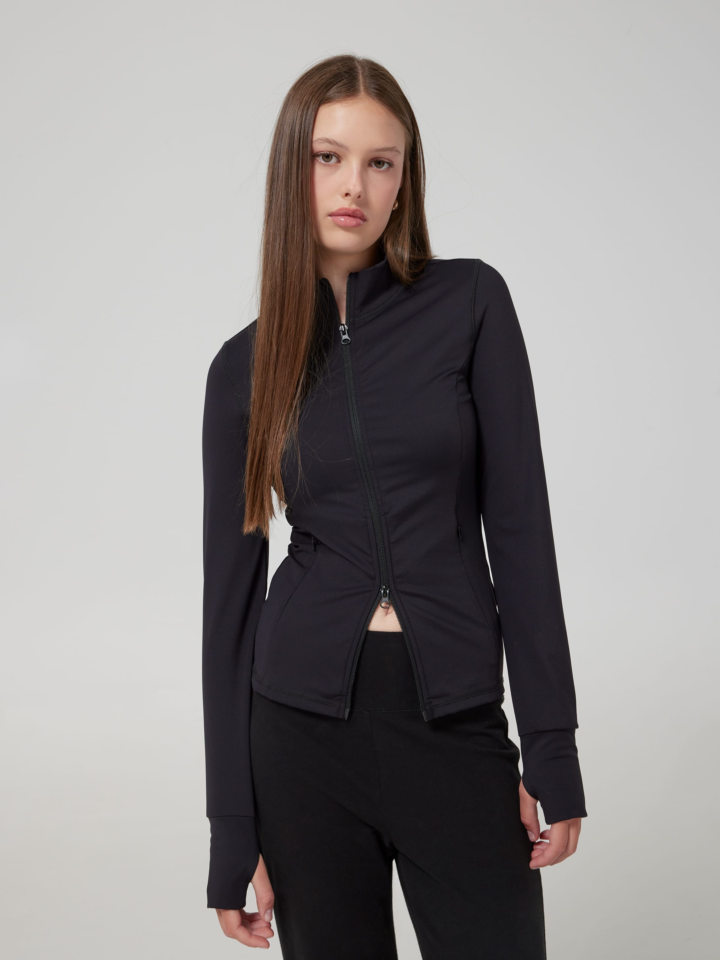 Essential Zip Up Long Sleeve Top