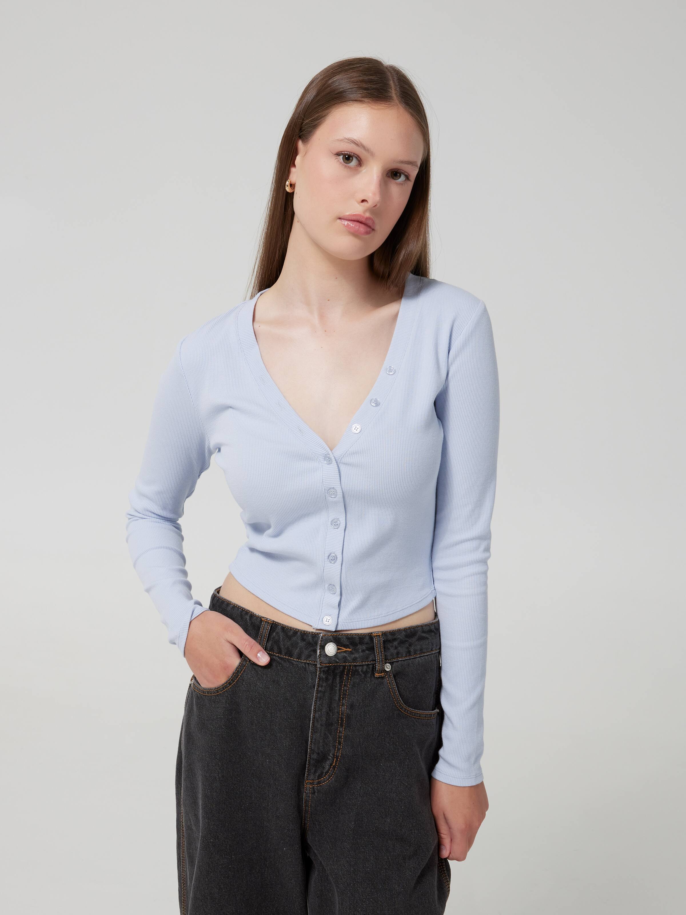 Button Up Long Sleeve Top