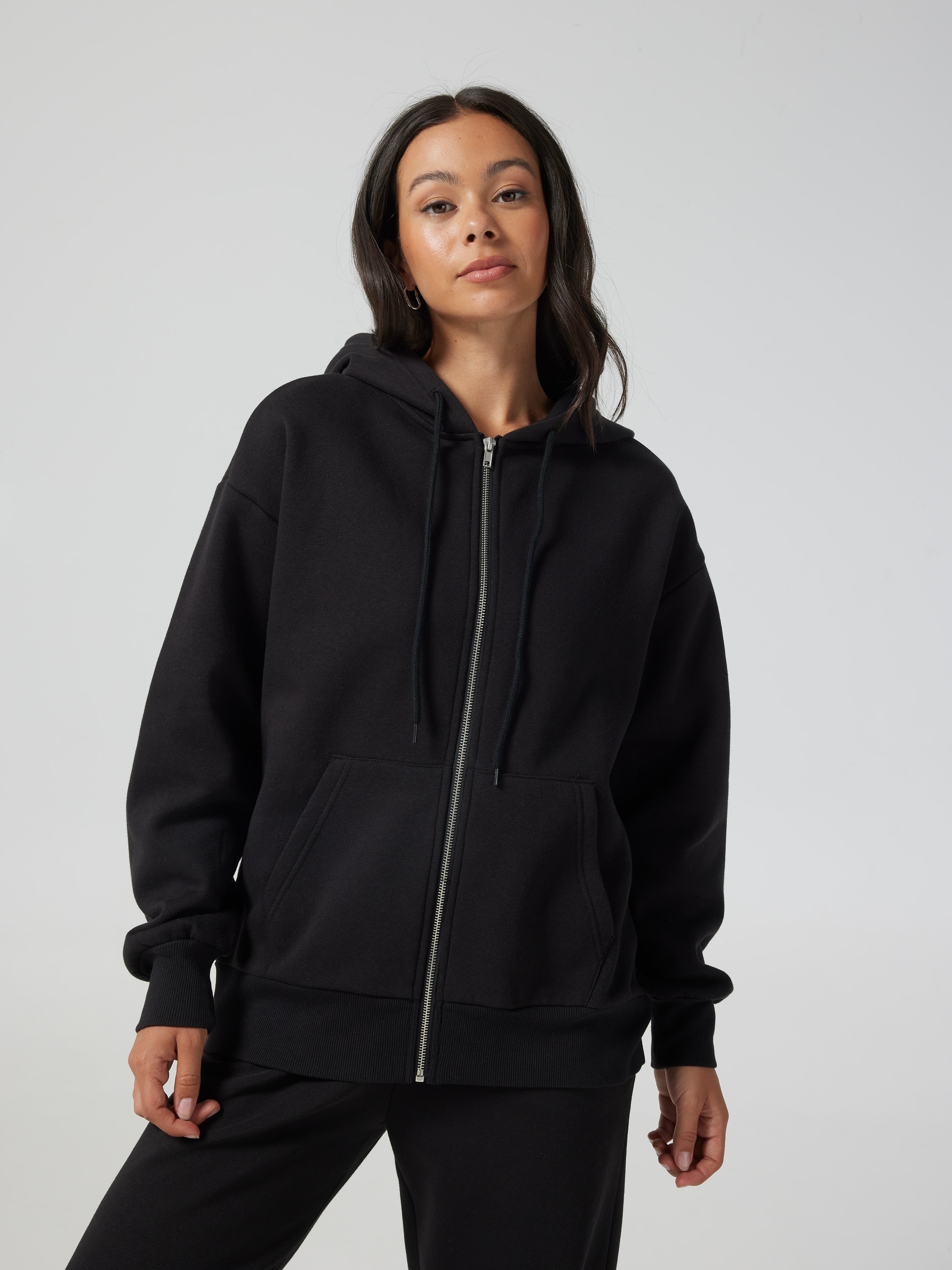 Plain Oversized Zip Thru