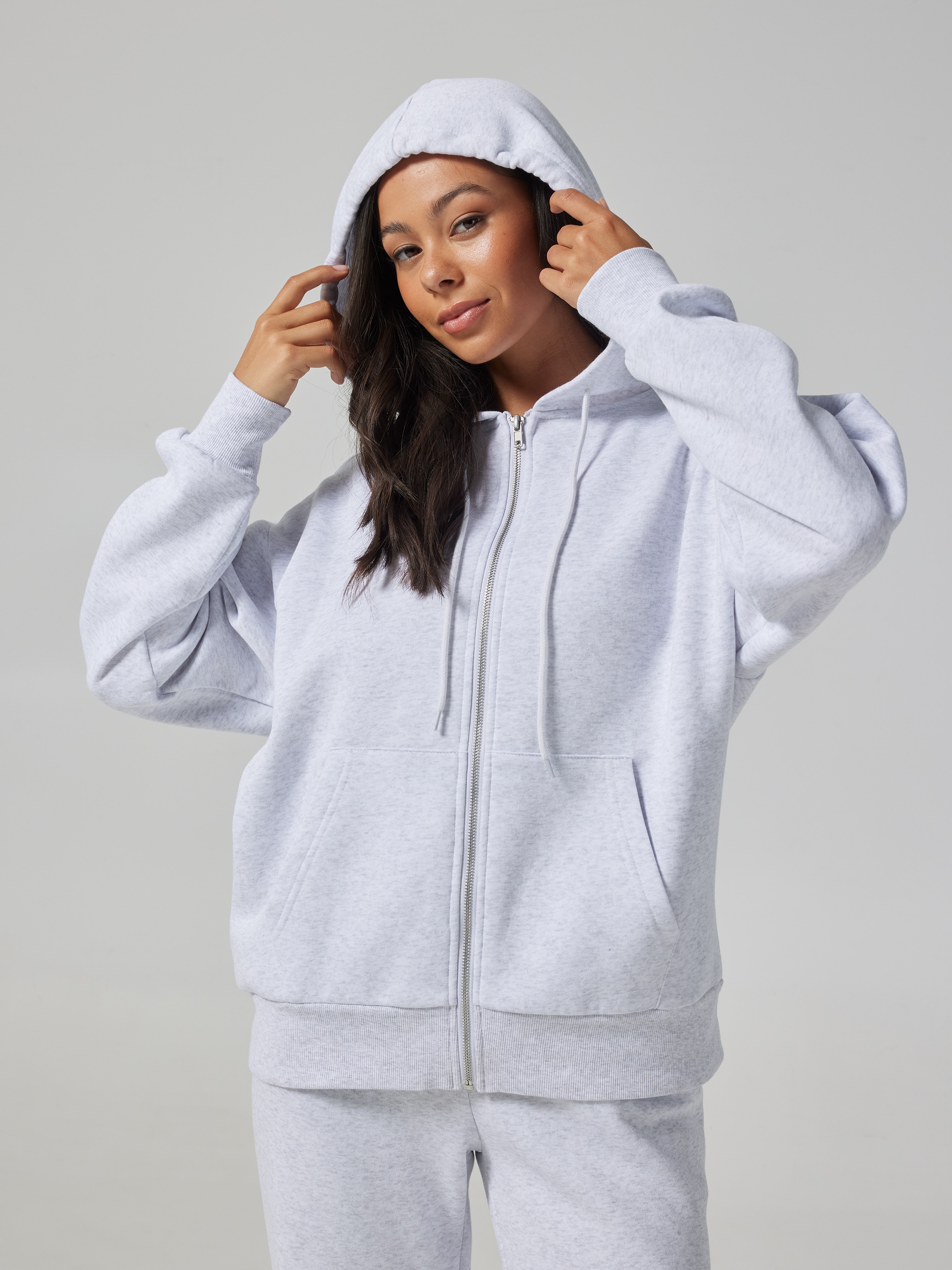 Plain Oversized Zip Thru