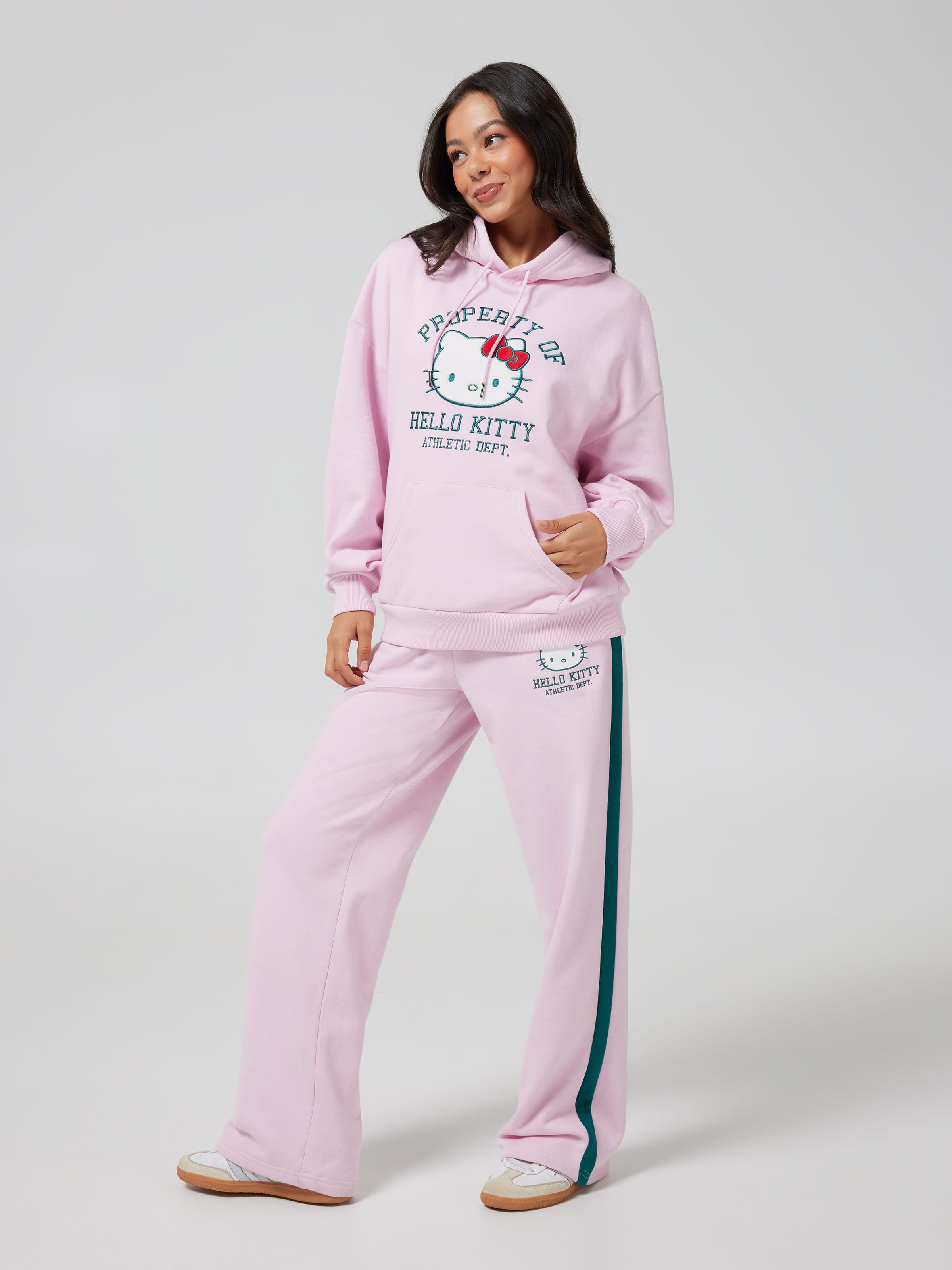 Hello Kitty Sporty Logo Oversized Hoodie