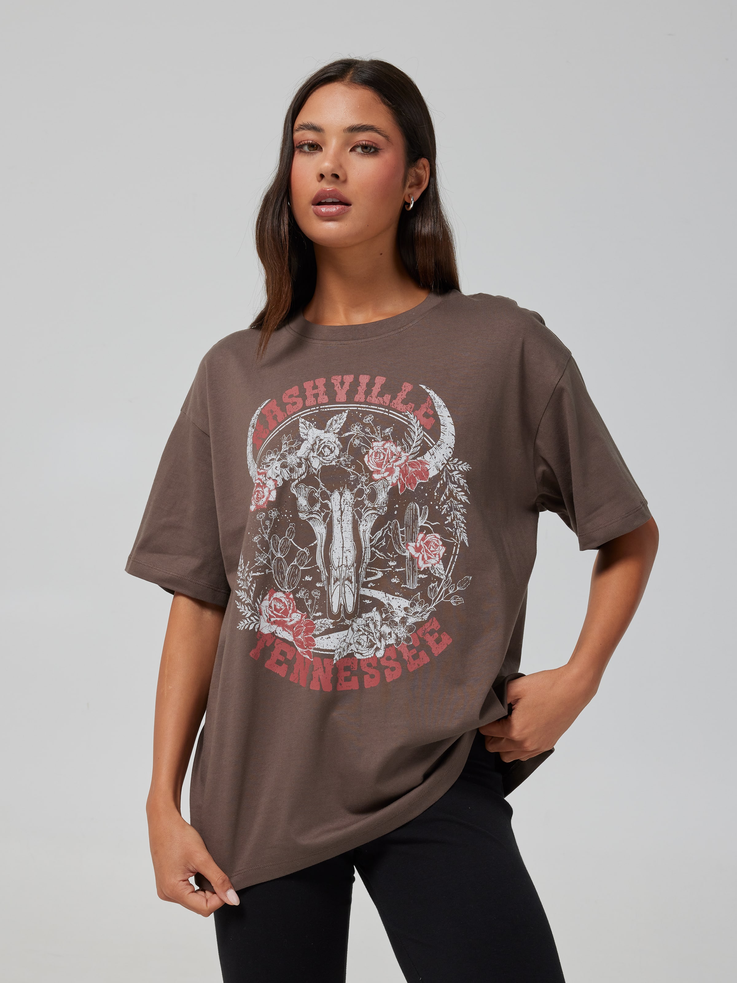 Nashville Cowskull Oversized Tee