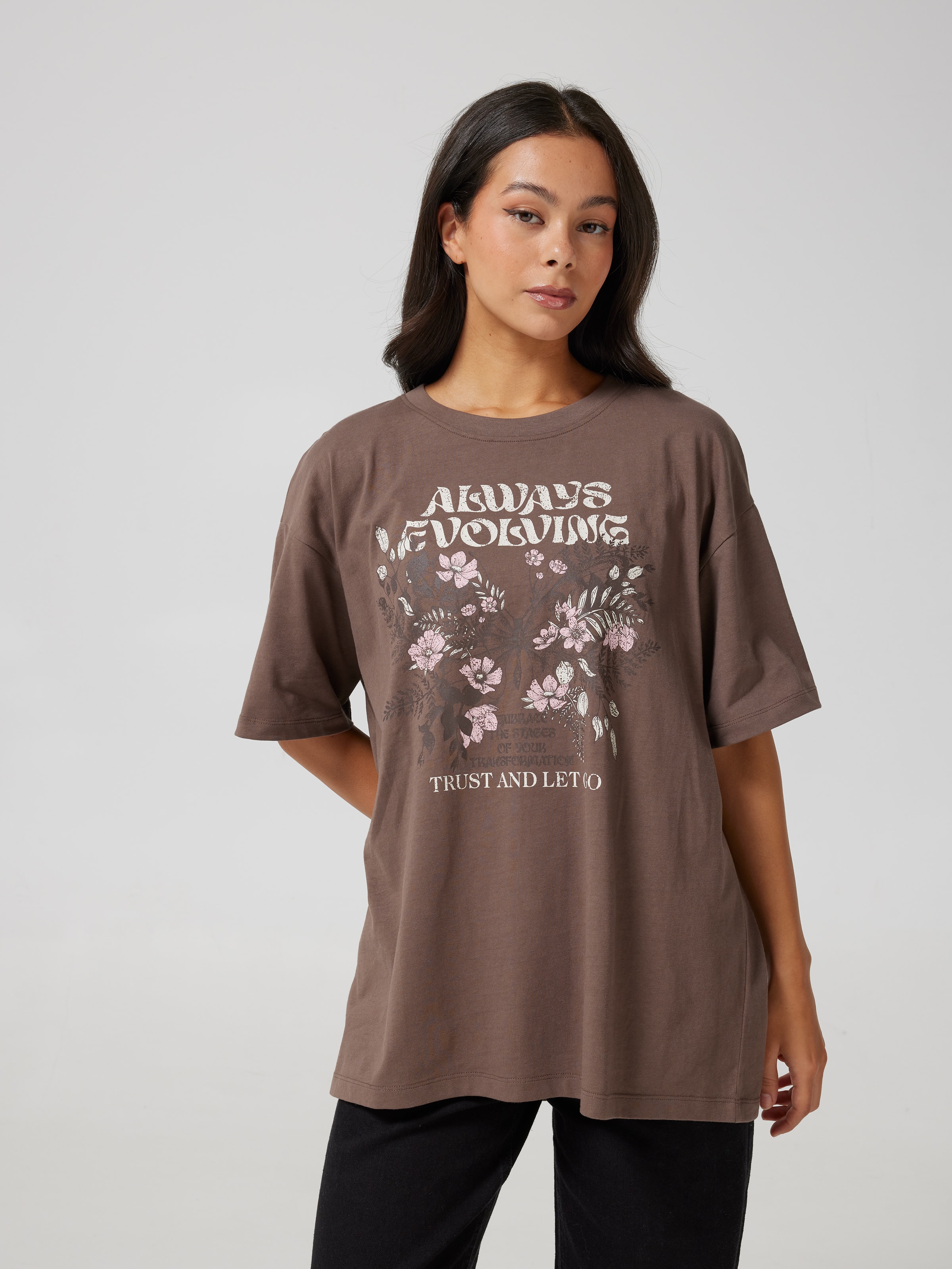 Always Evolving Floral Oversized Tee