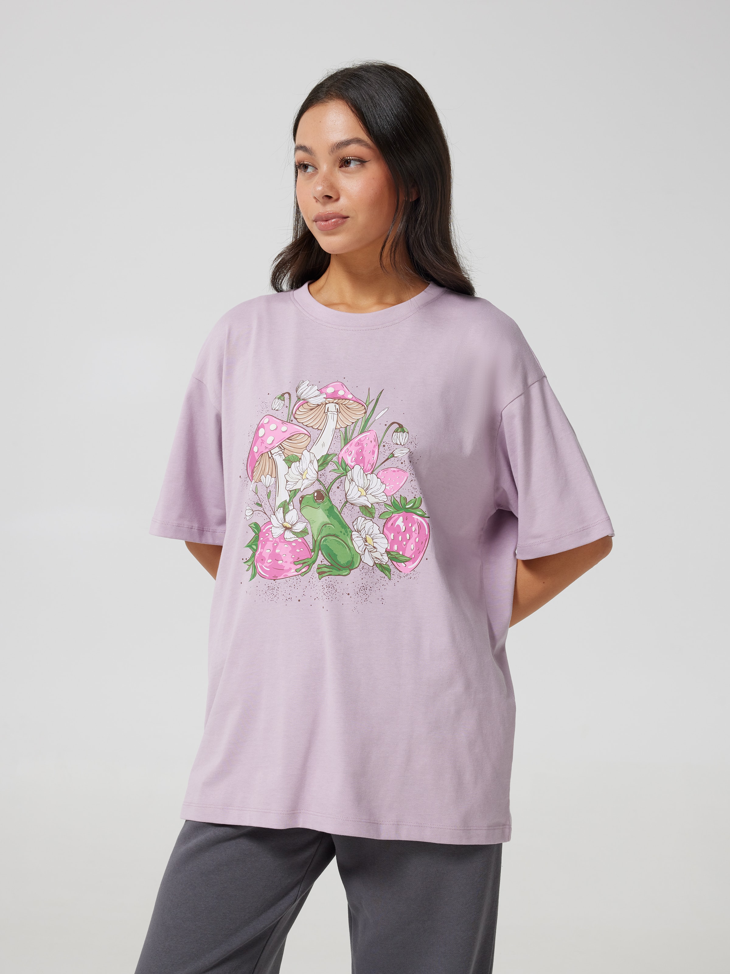 Strawberry Frog Oversized Tee
