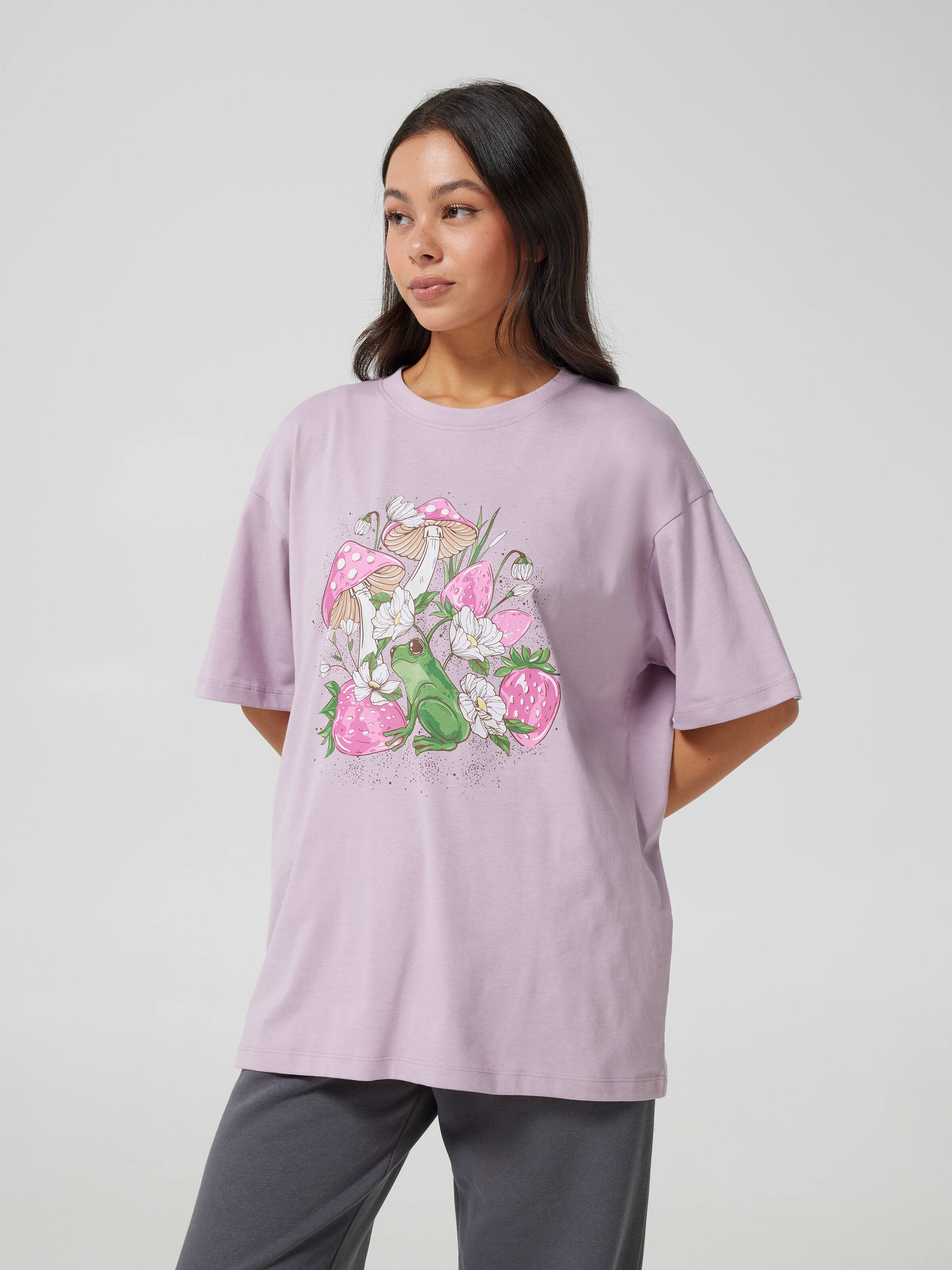 Strawberry Frog Oversized Tee