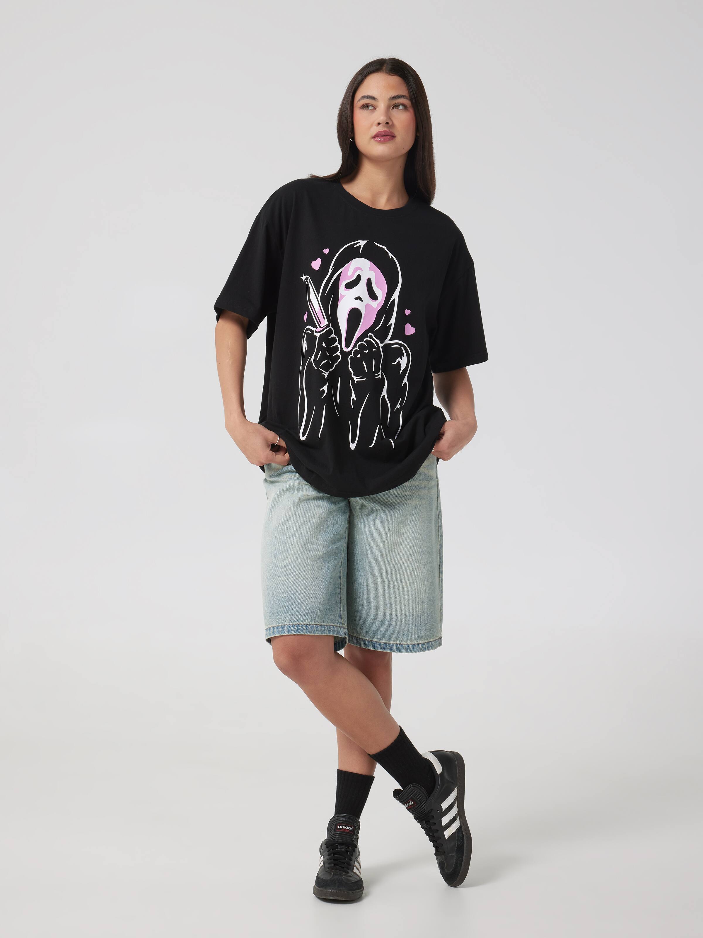 Ghost Face Big Face Oversized Tee
