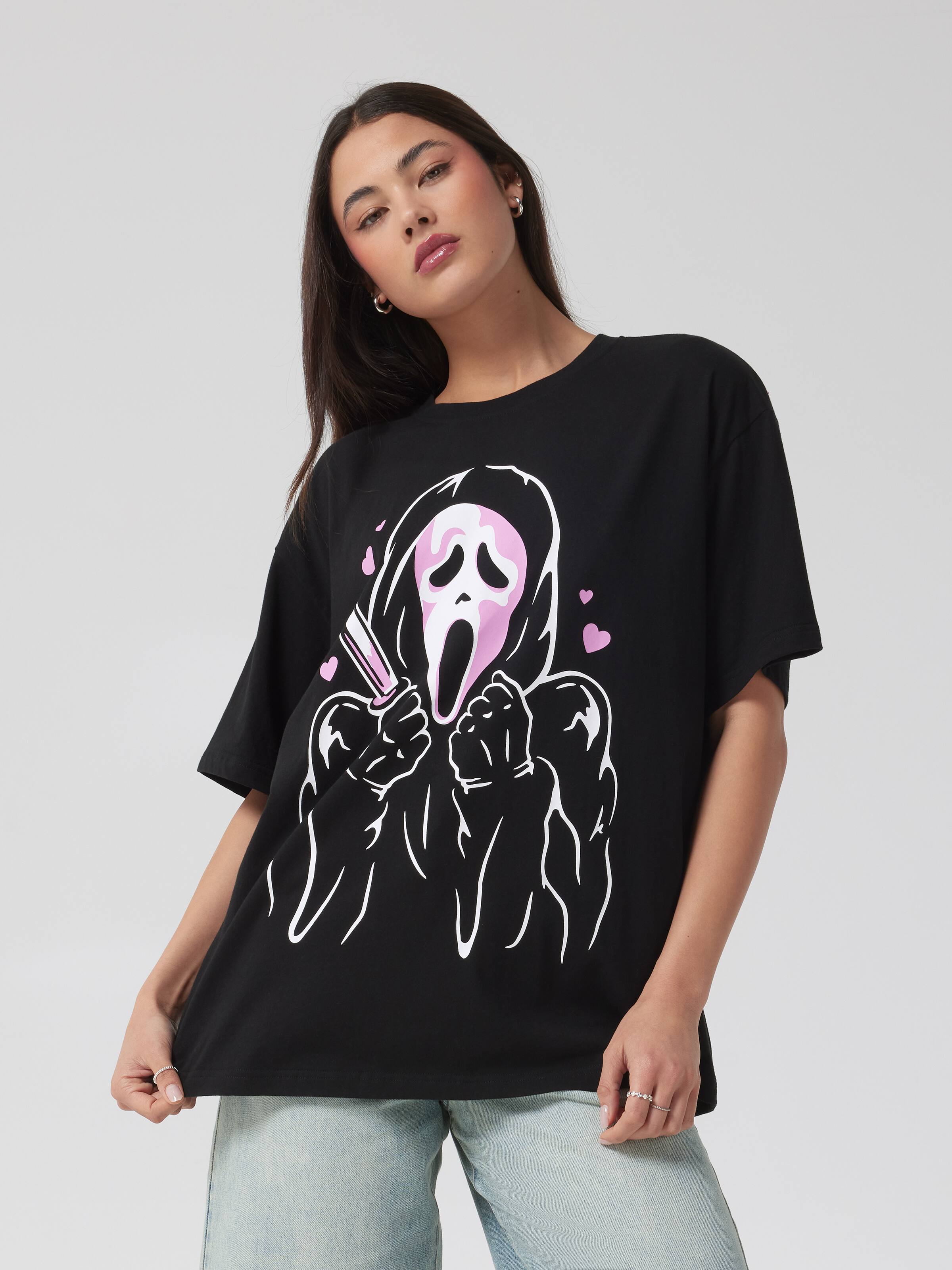 Ghost Face Big Face Oversized Tee