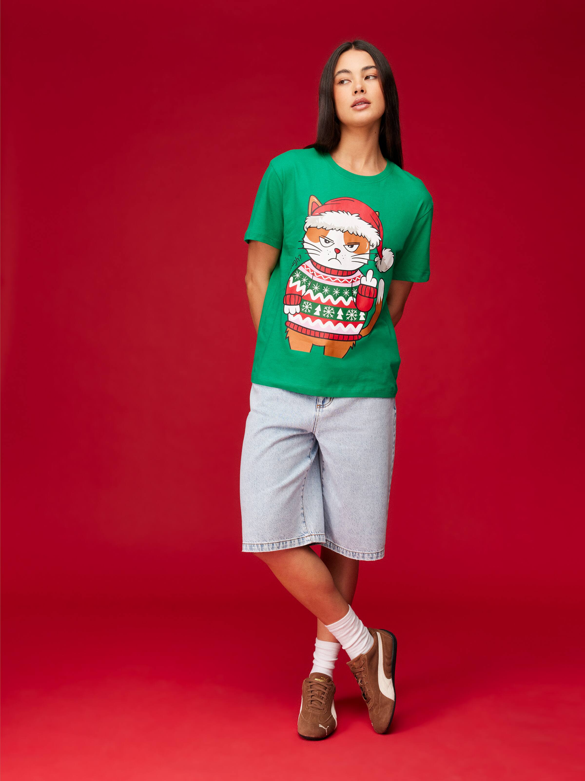 Xmas Rude Cat Classic Tee