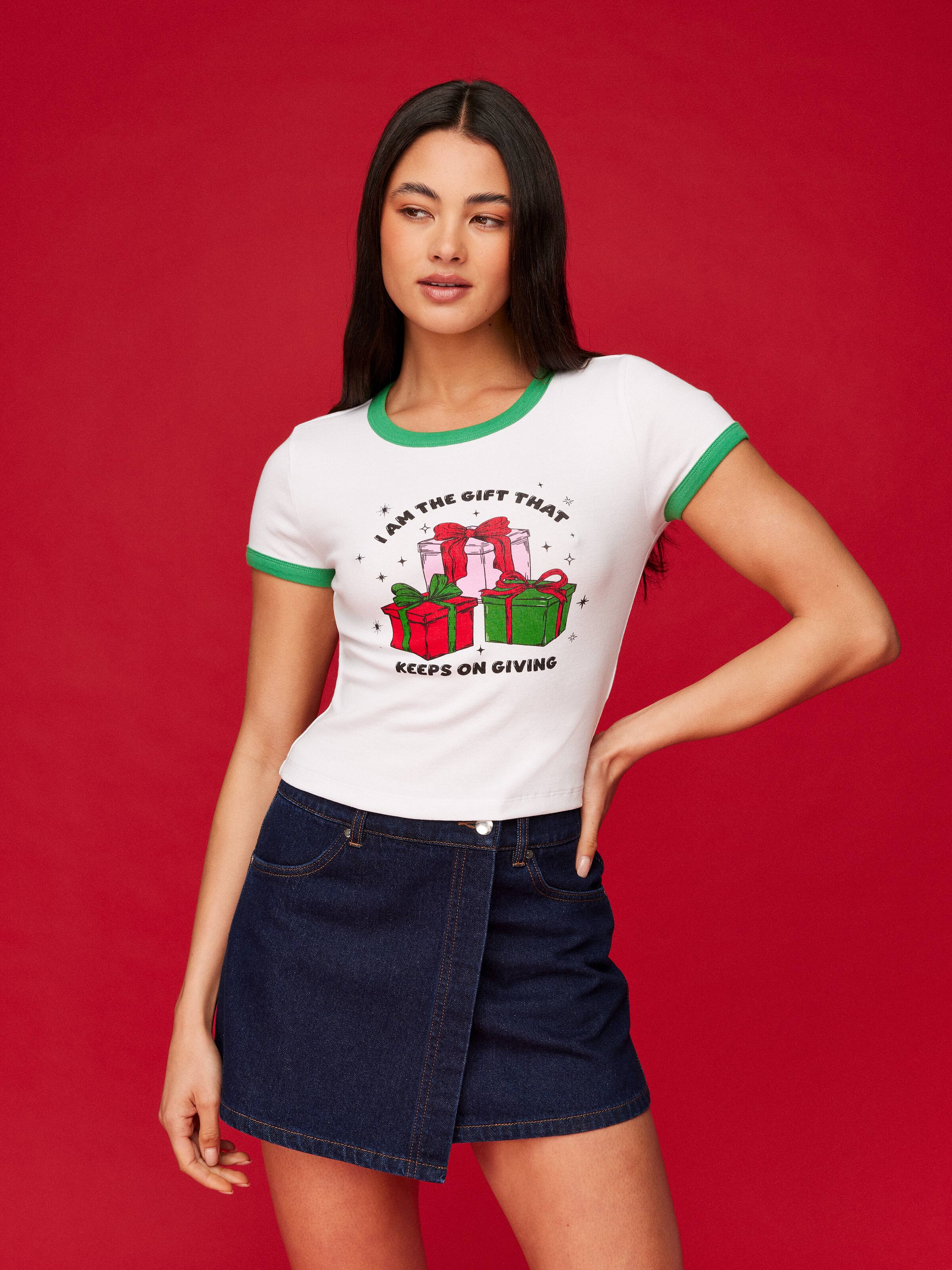 Xmas Gift Baby Ringer Tee