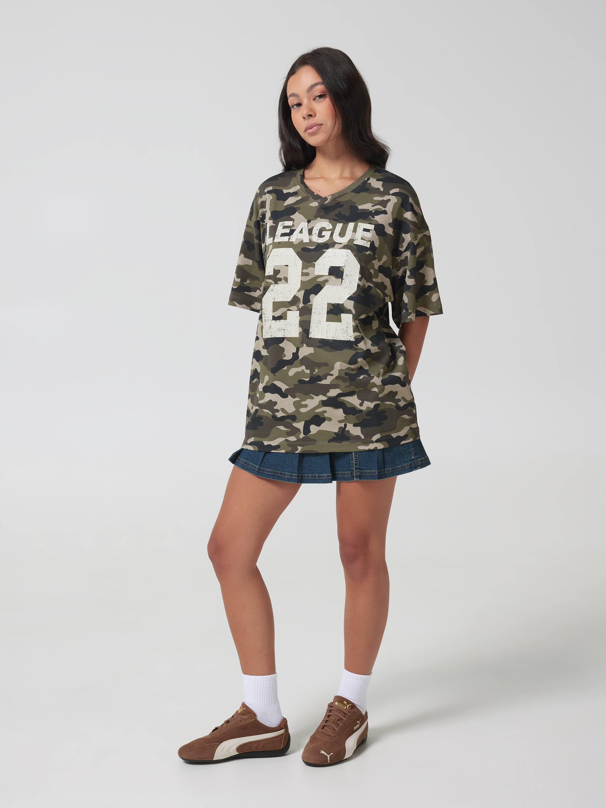 League V Neck Oversized Tee