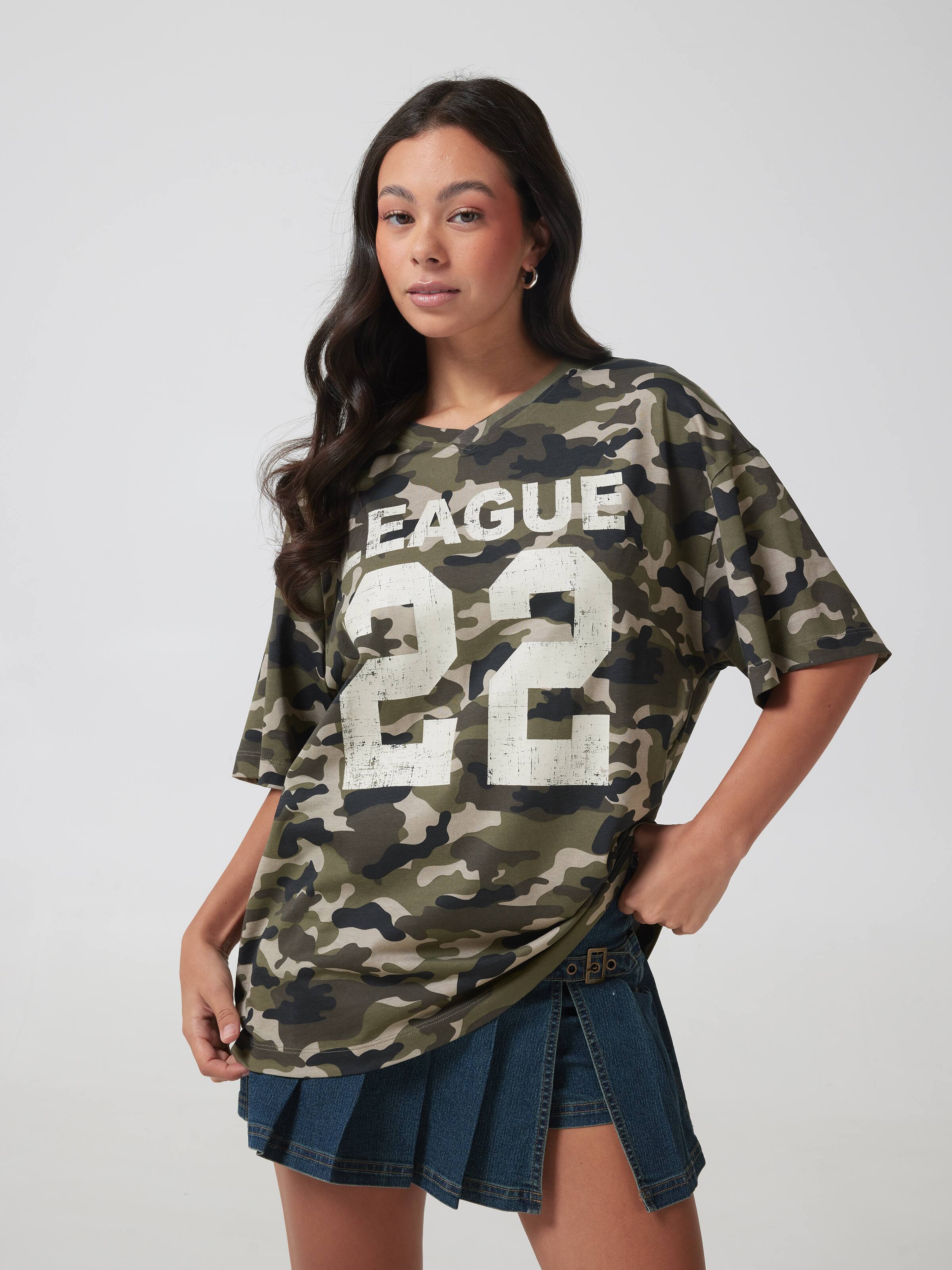 League V Neck Oversized Tee