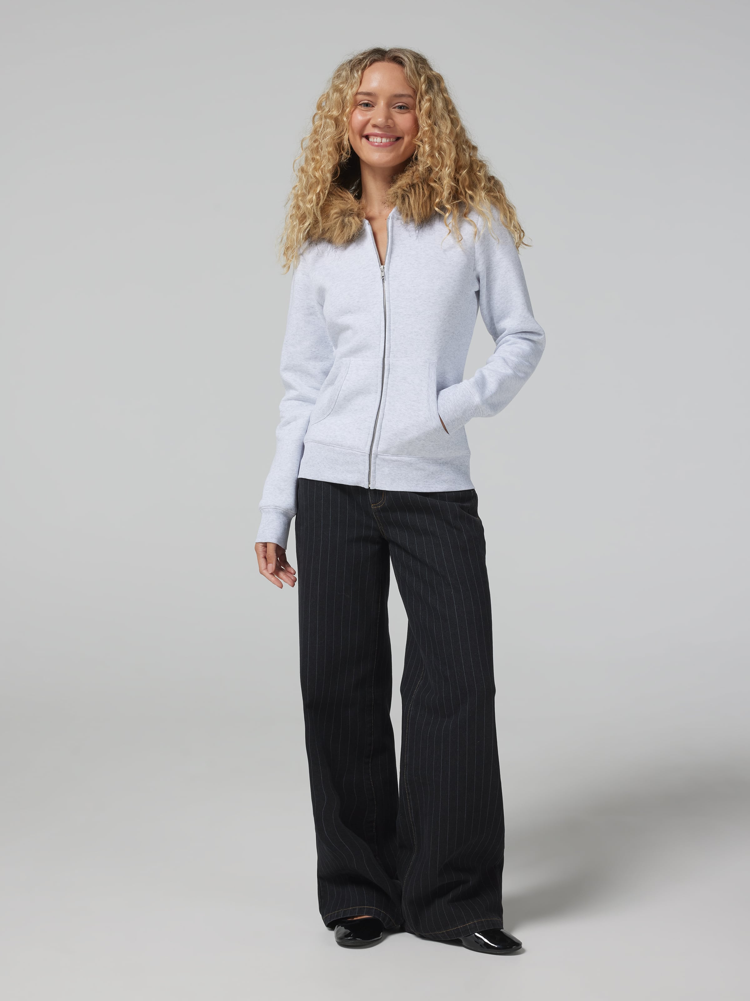 Faux Fur Zip Up Hoodie