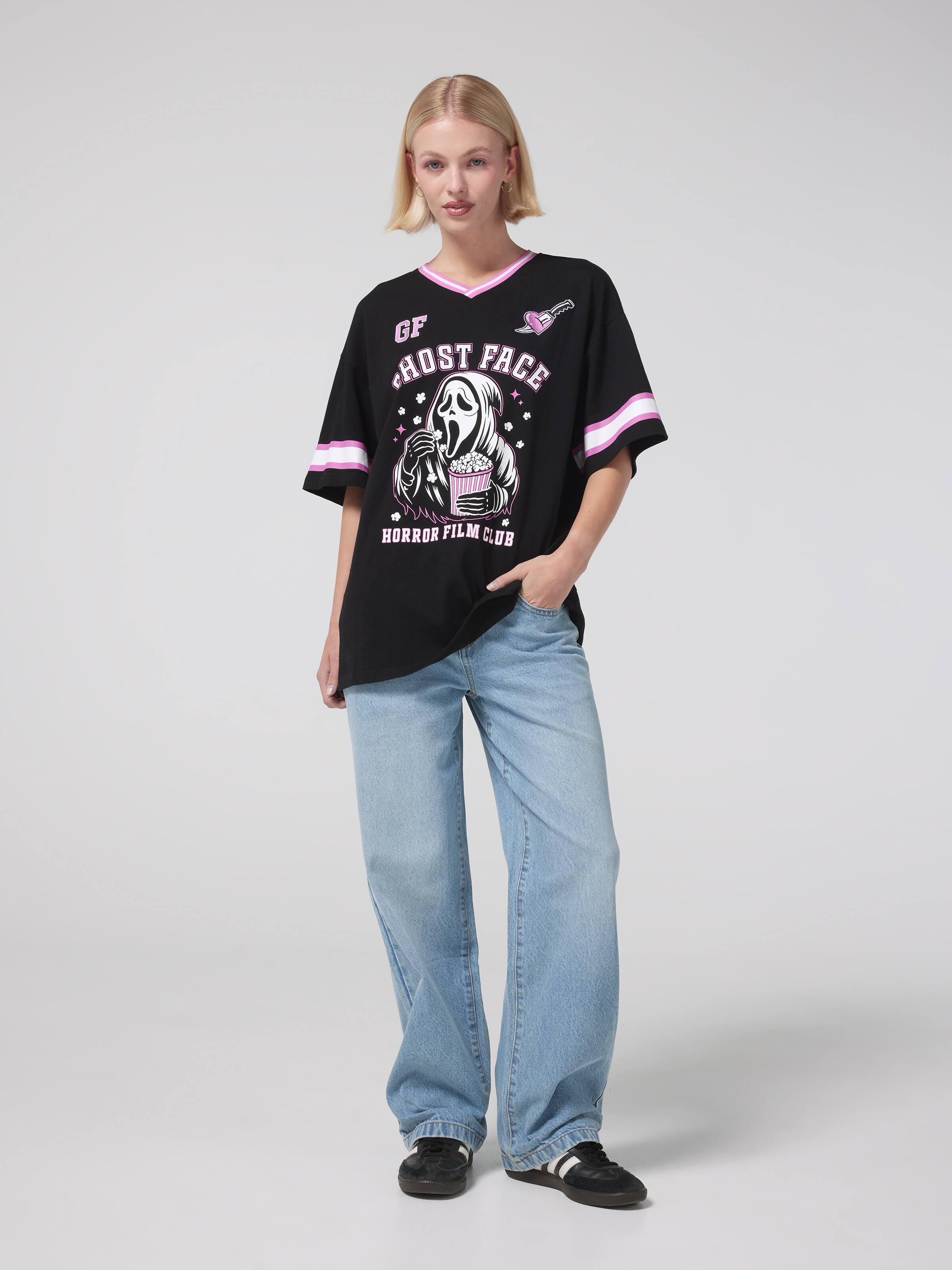 Ghostface V Neck Oversized Tee