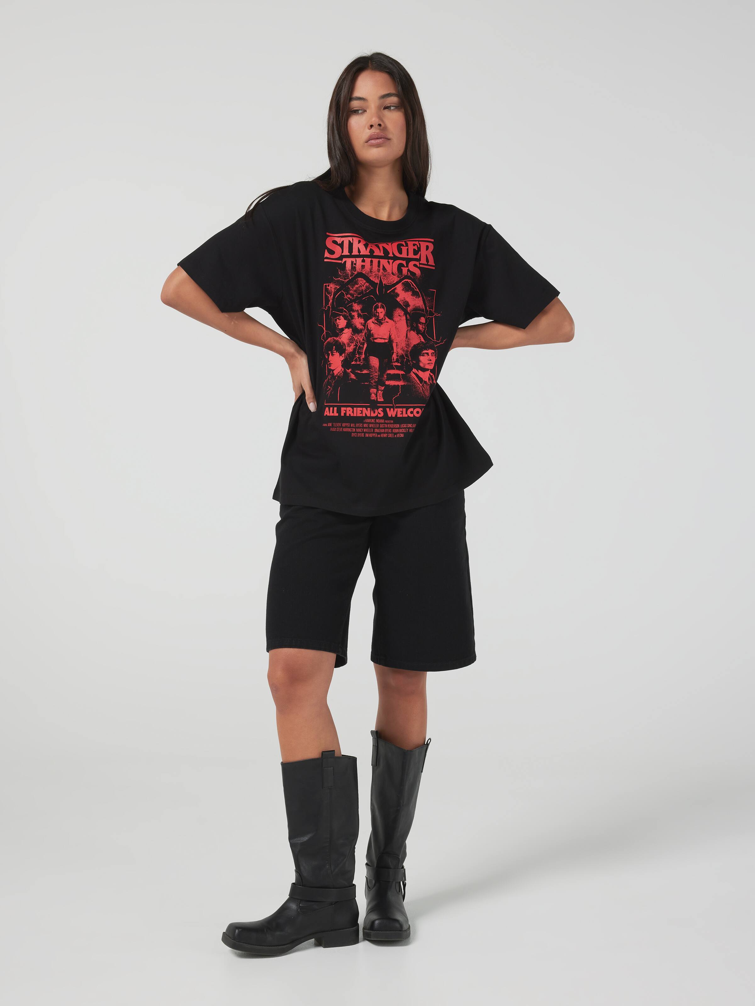 Stranger Things All Friends Welcome Oversized Tee