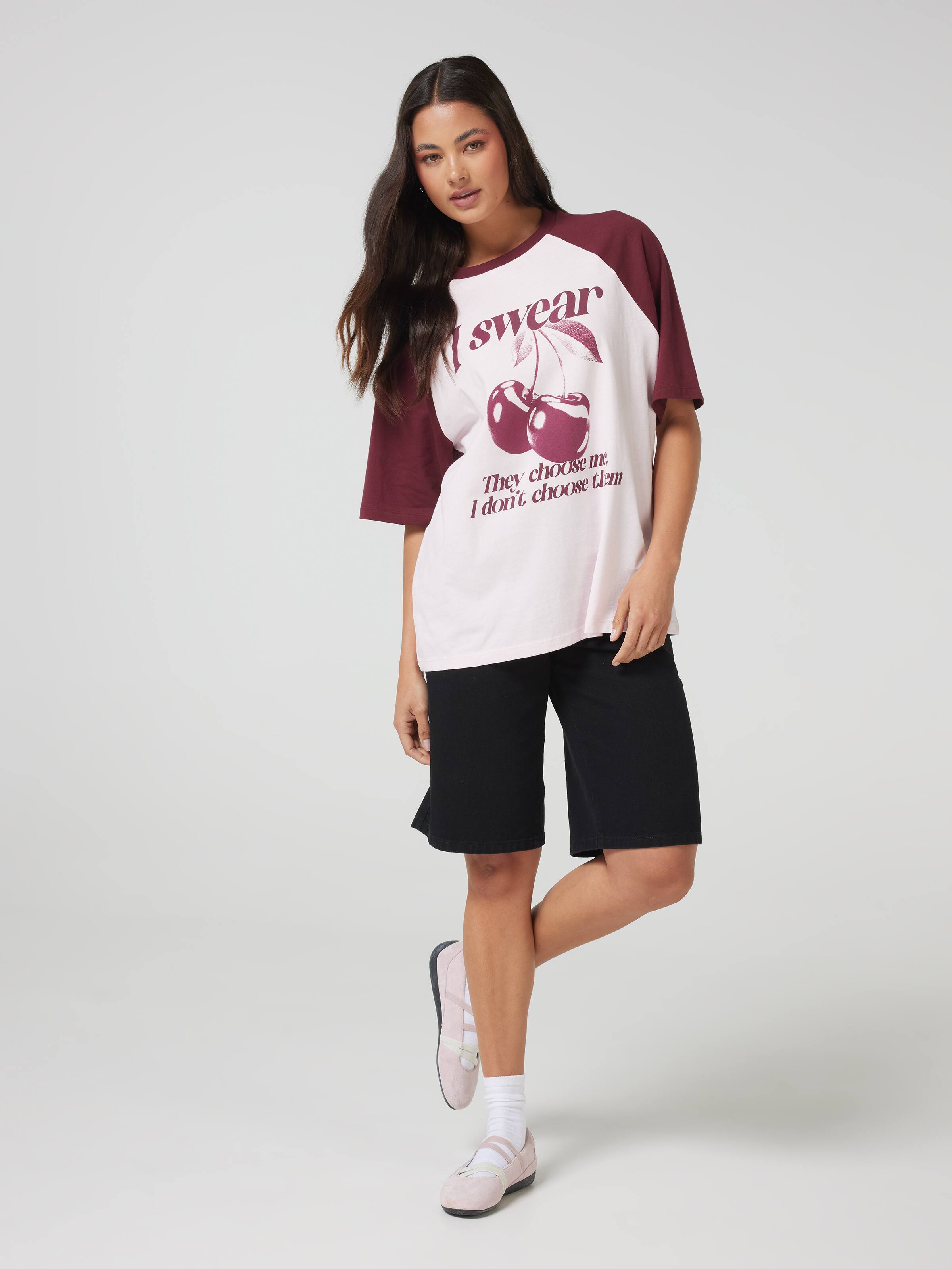 Refresh I Swear Oversized Raglan Tee