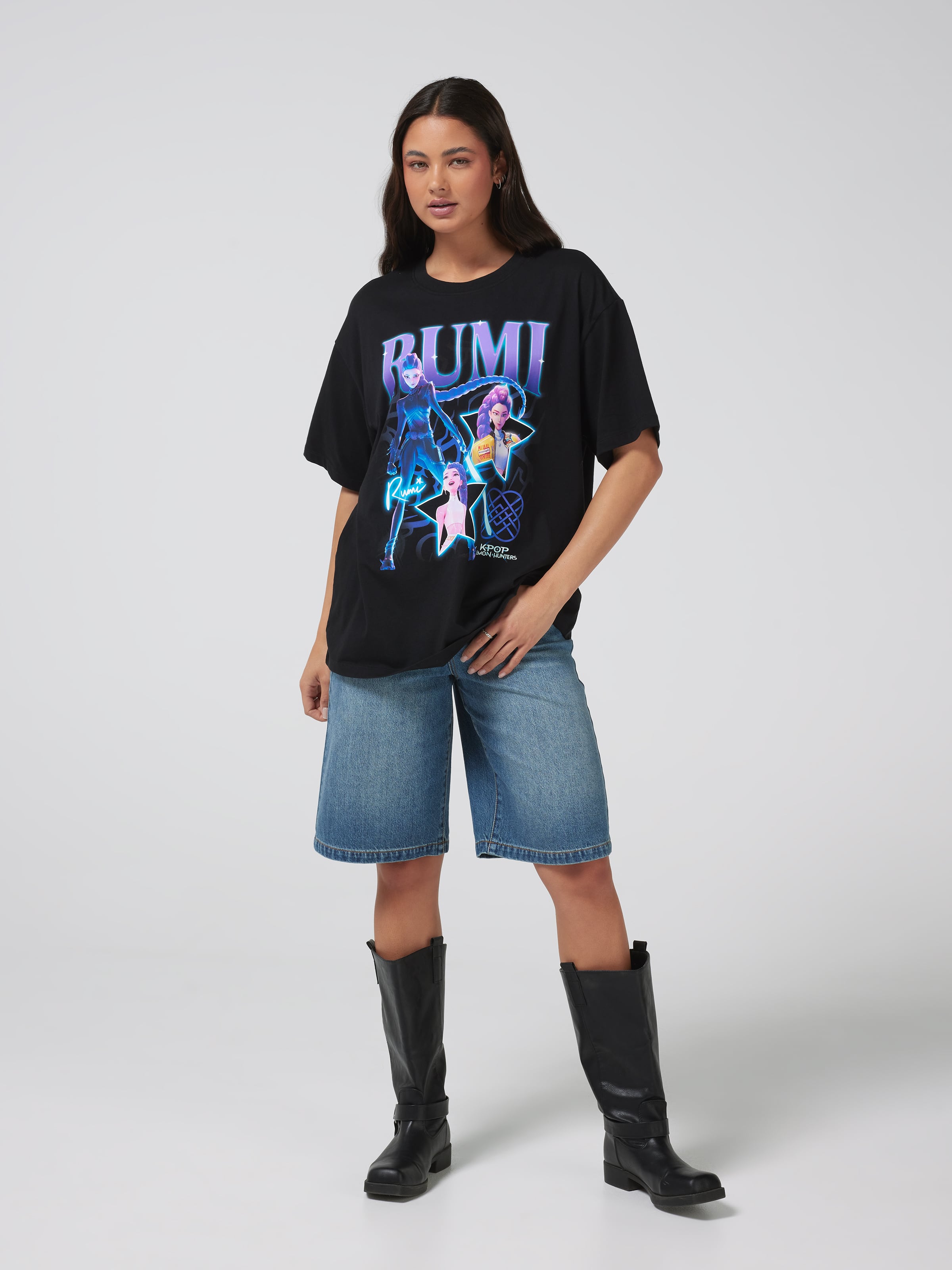 Kpop Demon Hunters Rumi B Leg Oversized Tee