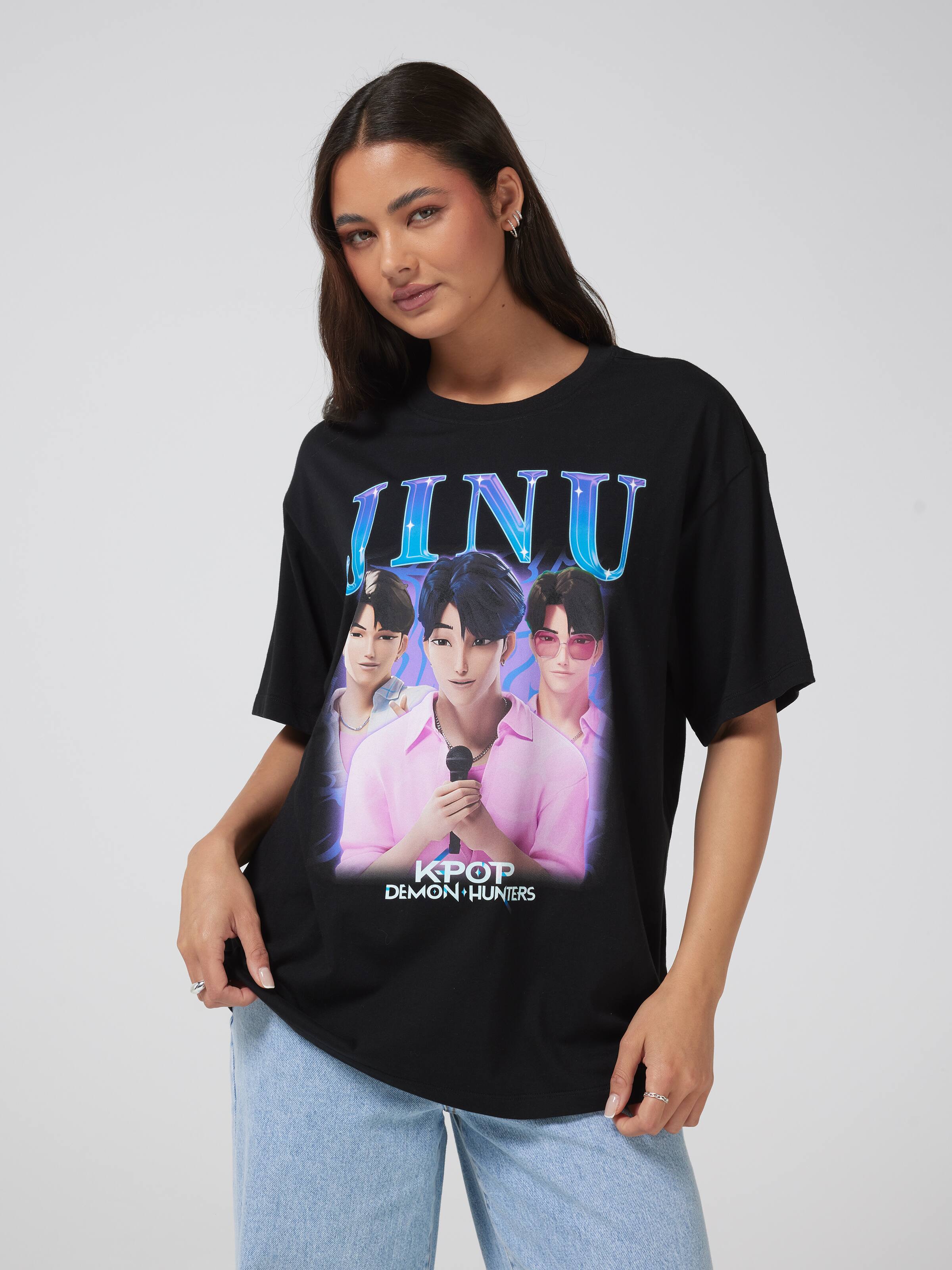 Kpop Demon Hunters Juni B Leg Oversized Tee