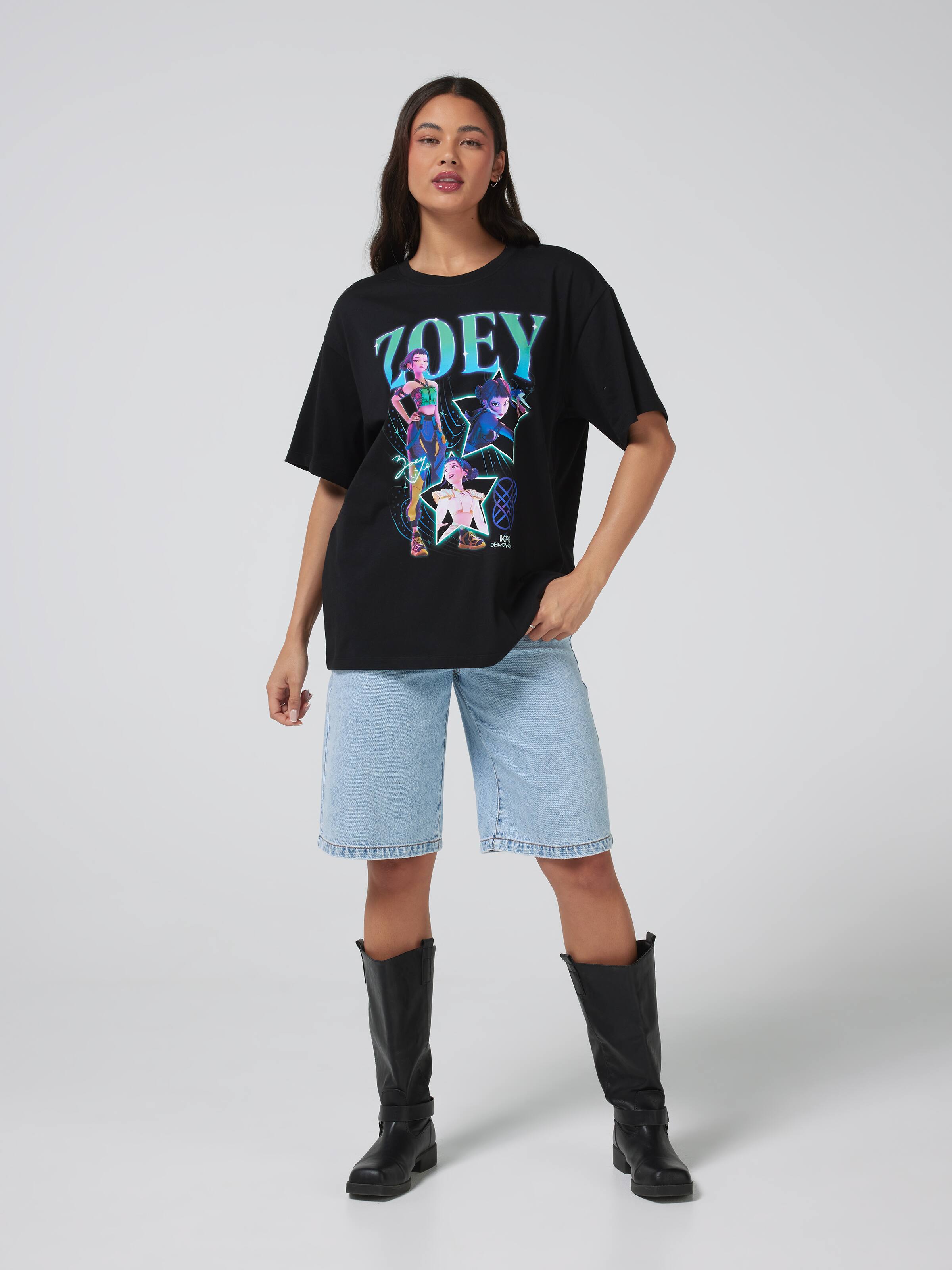 Kpop Demon Hunters Zoey B Leg Oversized Tee