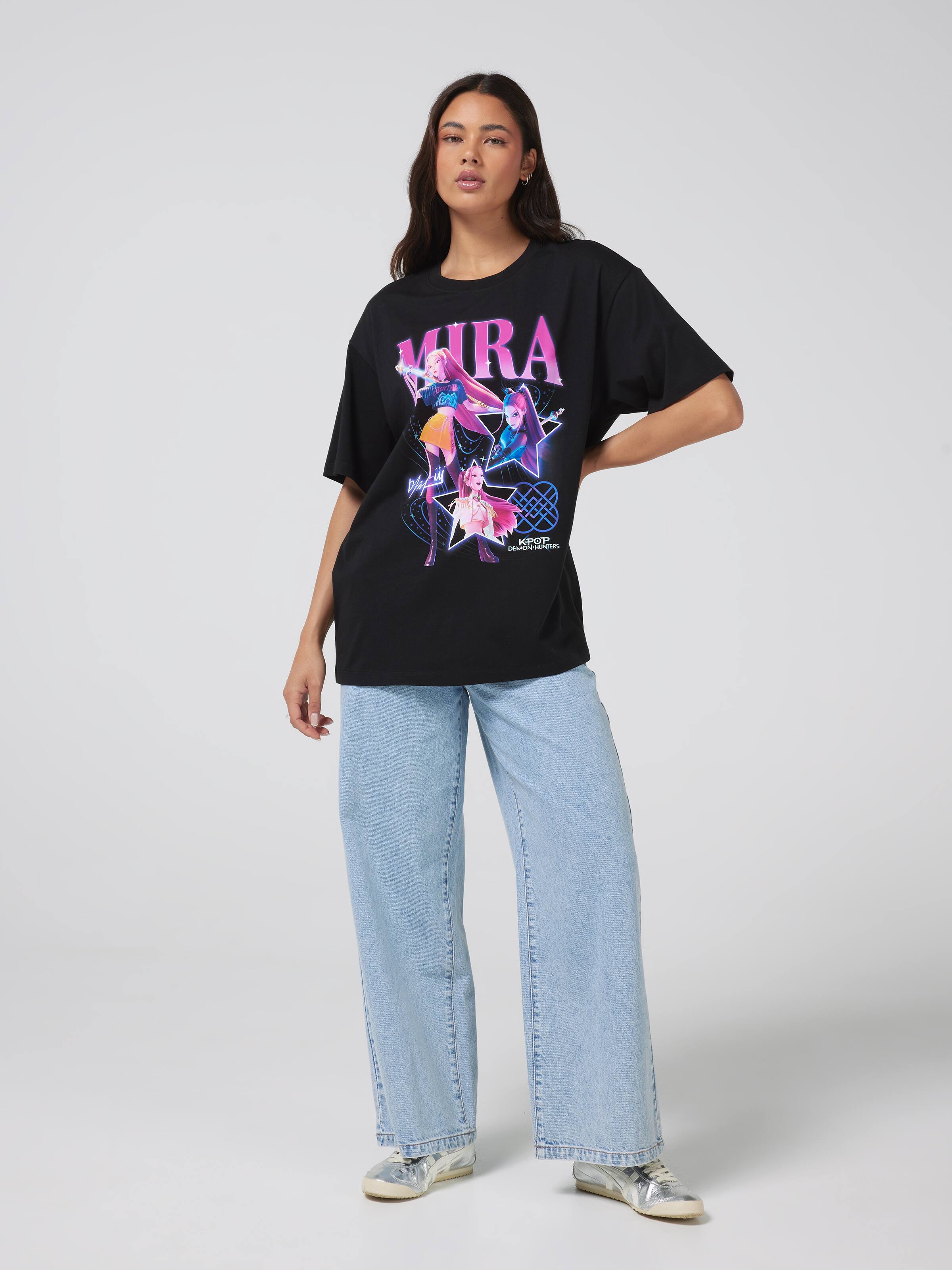 Kpop Demon Hunters Mira B Leg Oversized Tee