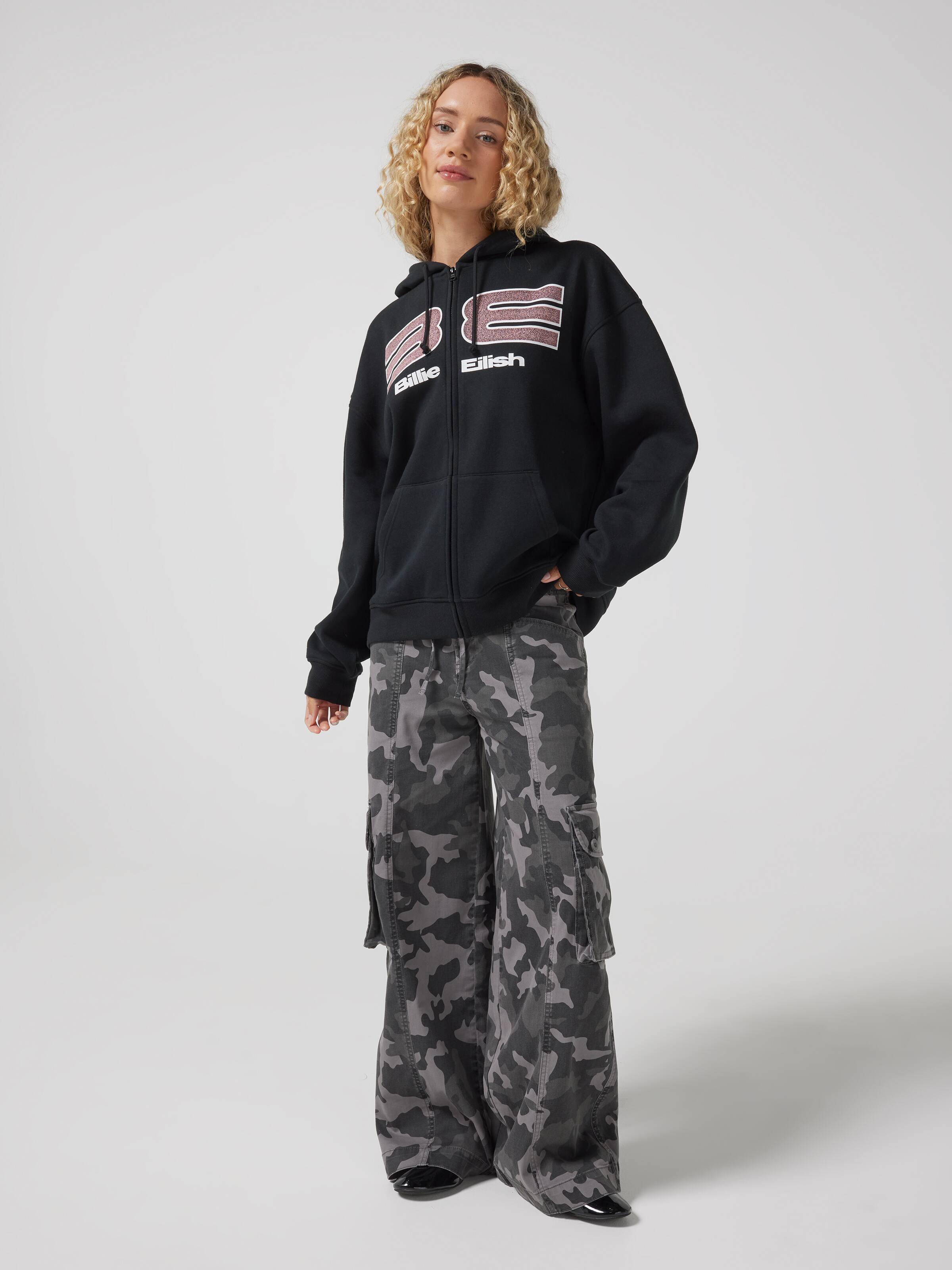 Music Billie Oversized Zip Thru Hoodie