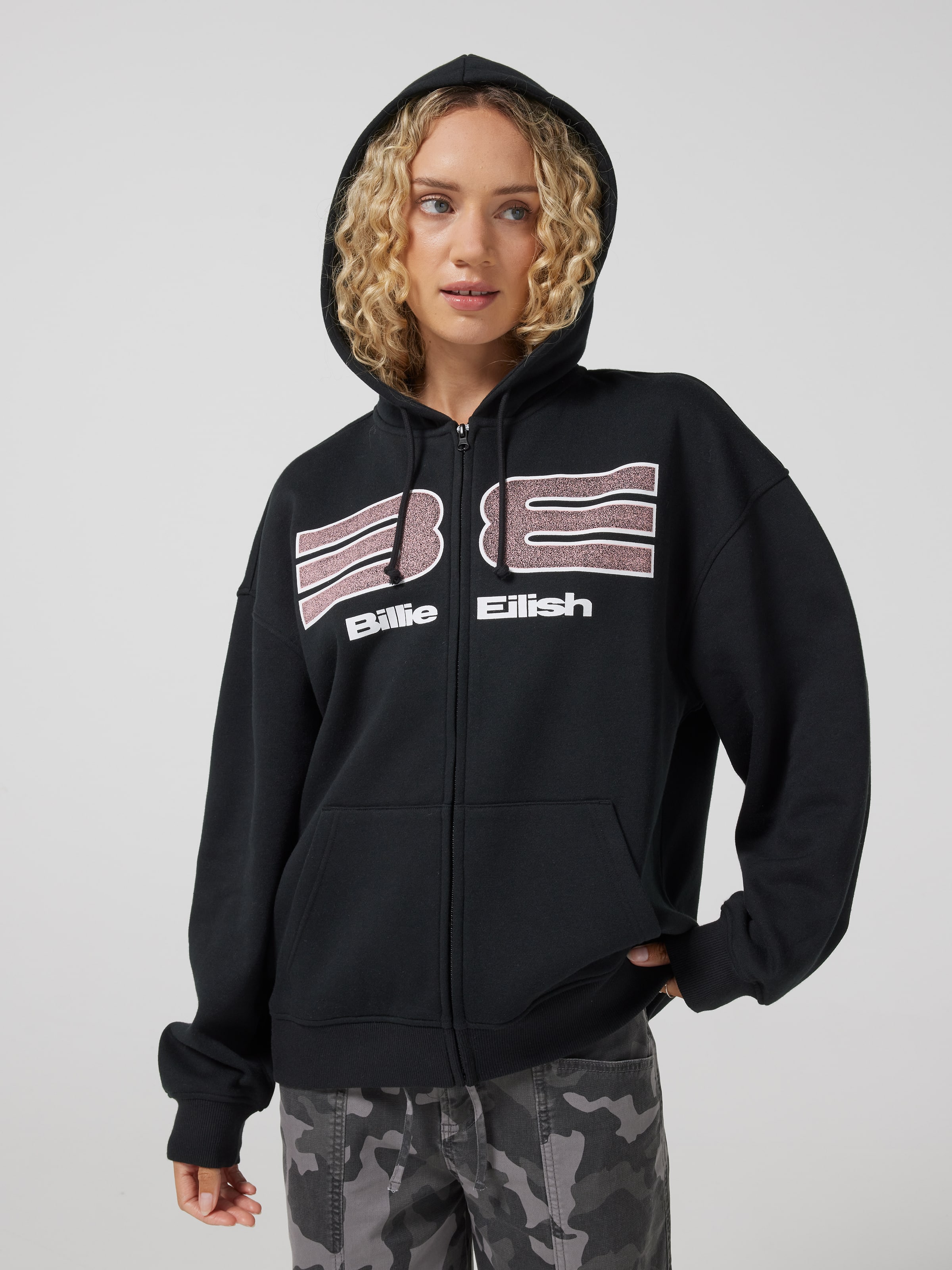 ミュージシャン billieeilish ZipHoodie XXL Music Billie Oversized Zip Thru Hoodie - Jay Jays Online