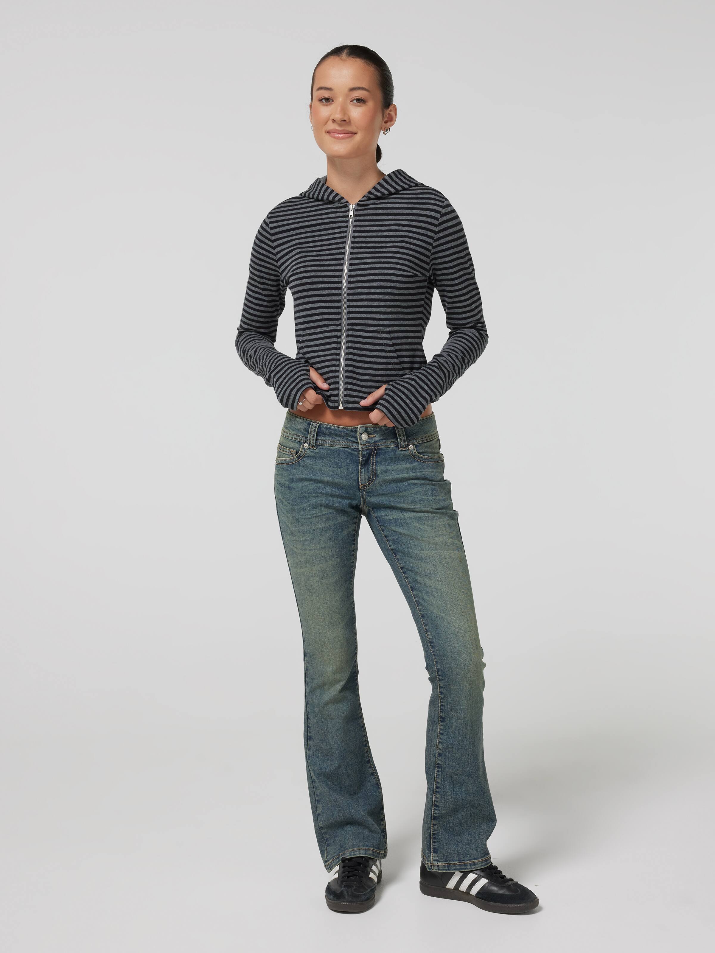 Stripe Zip Up Hoodie