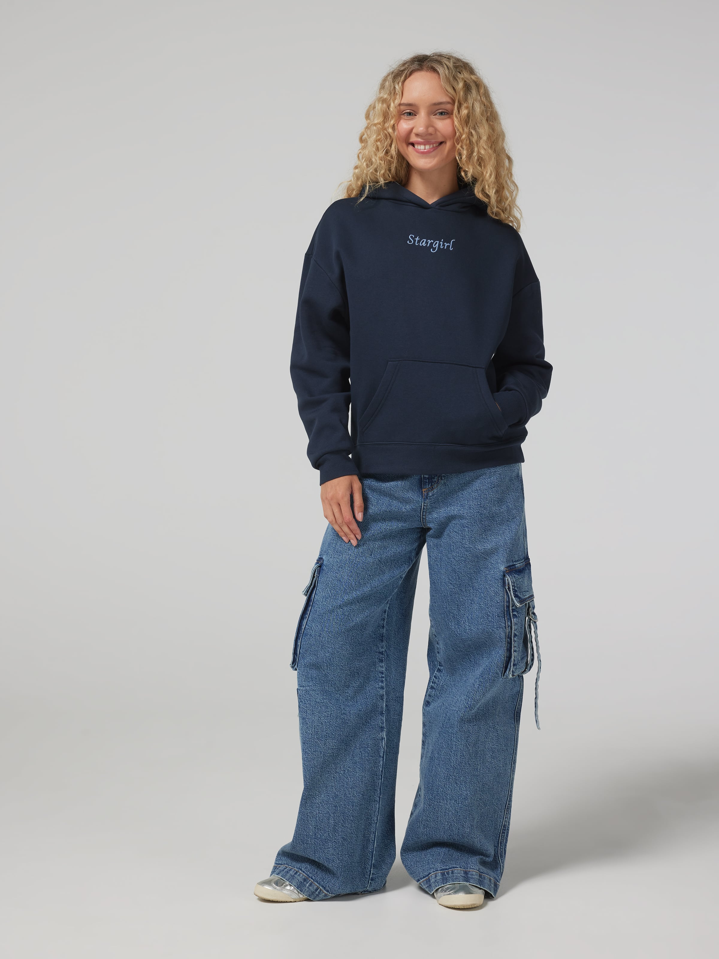 Stars Applique Oversized Hoodie