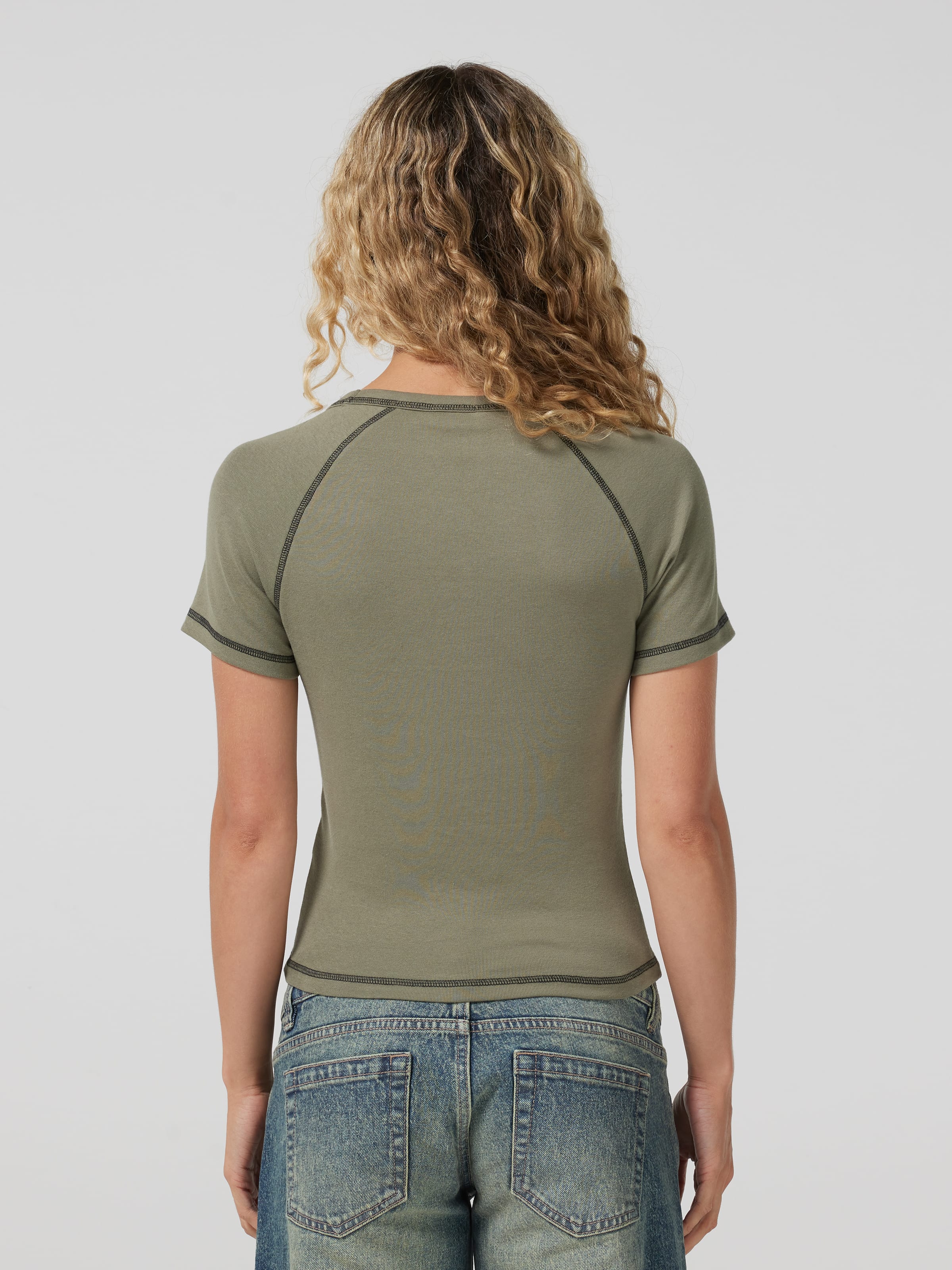 Gothic Cross Contrast Longline Baby Tee