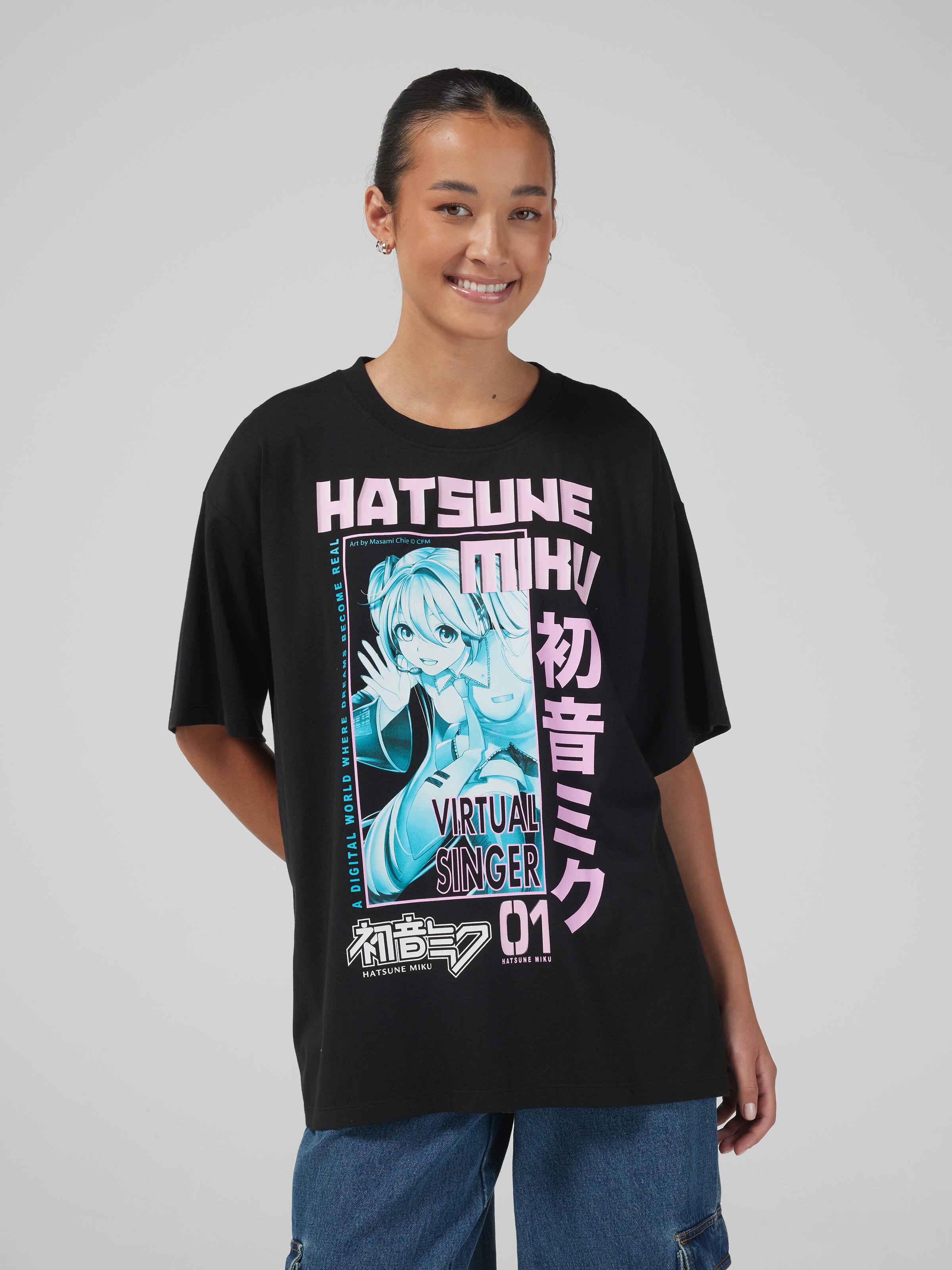 Hatsune Miku Character Oversized Tee