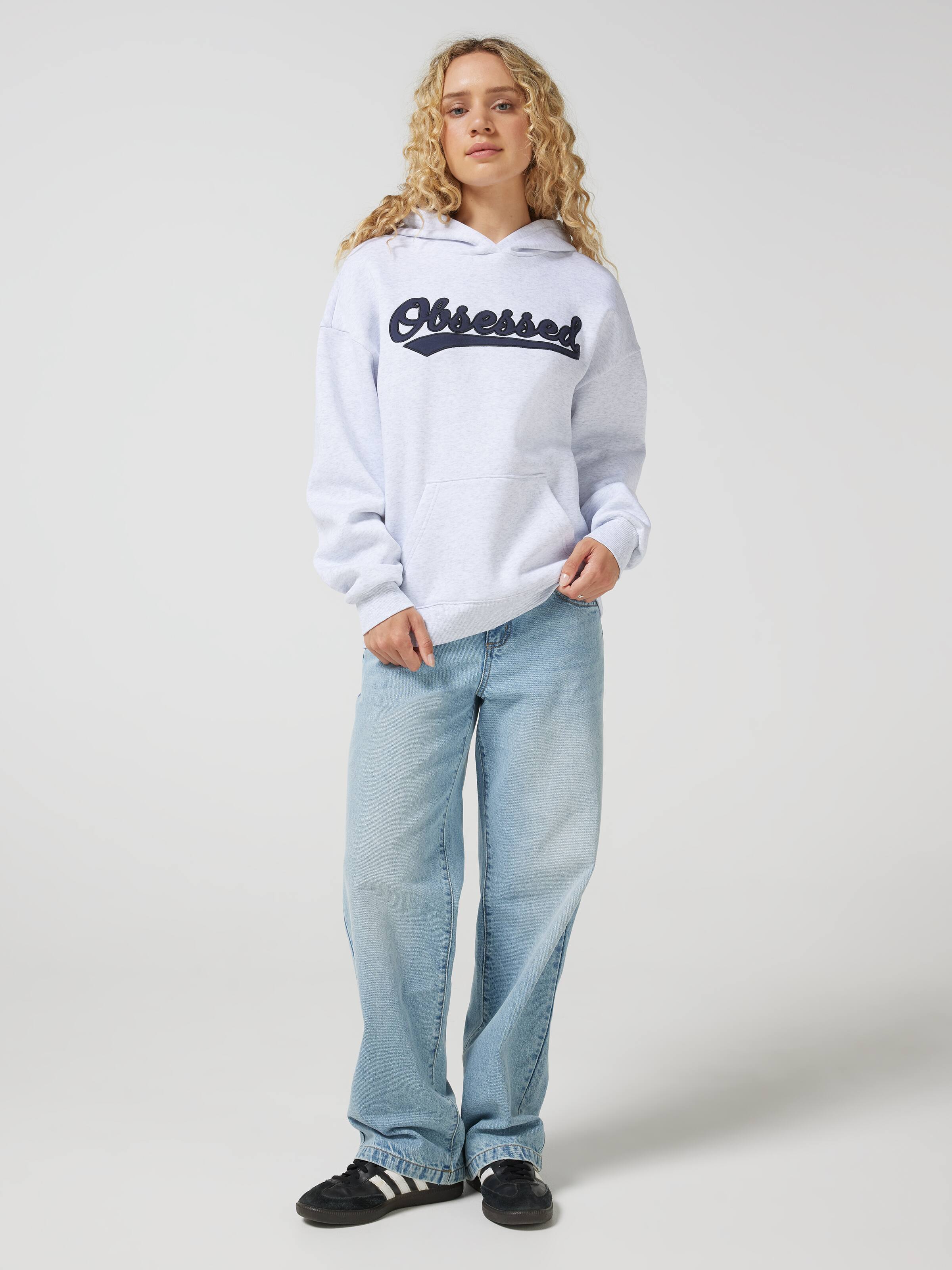 Y2k Sporty Logo Oversized Hoodie