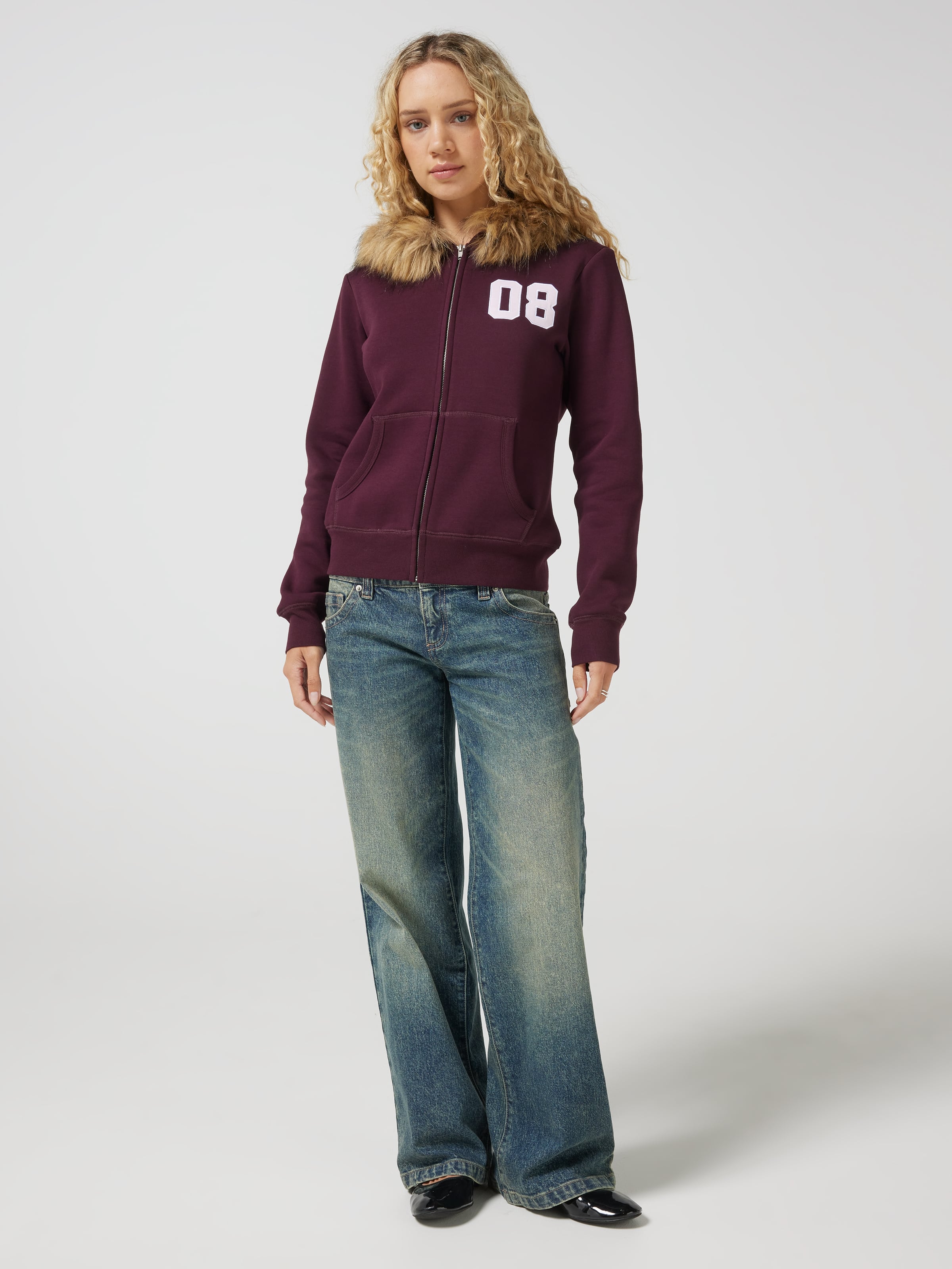 Y2k Sporty Zip Thru Hoodie