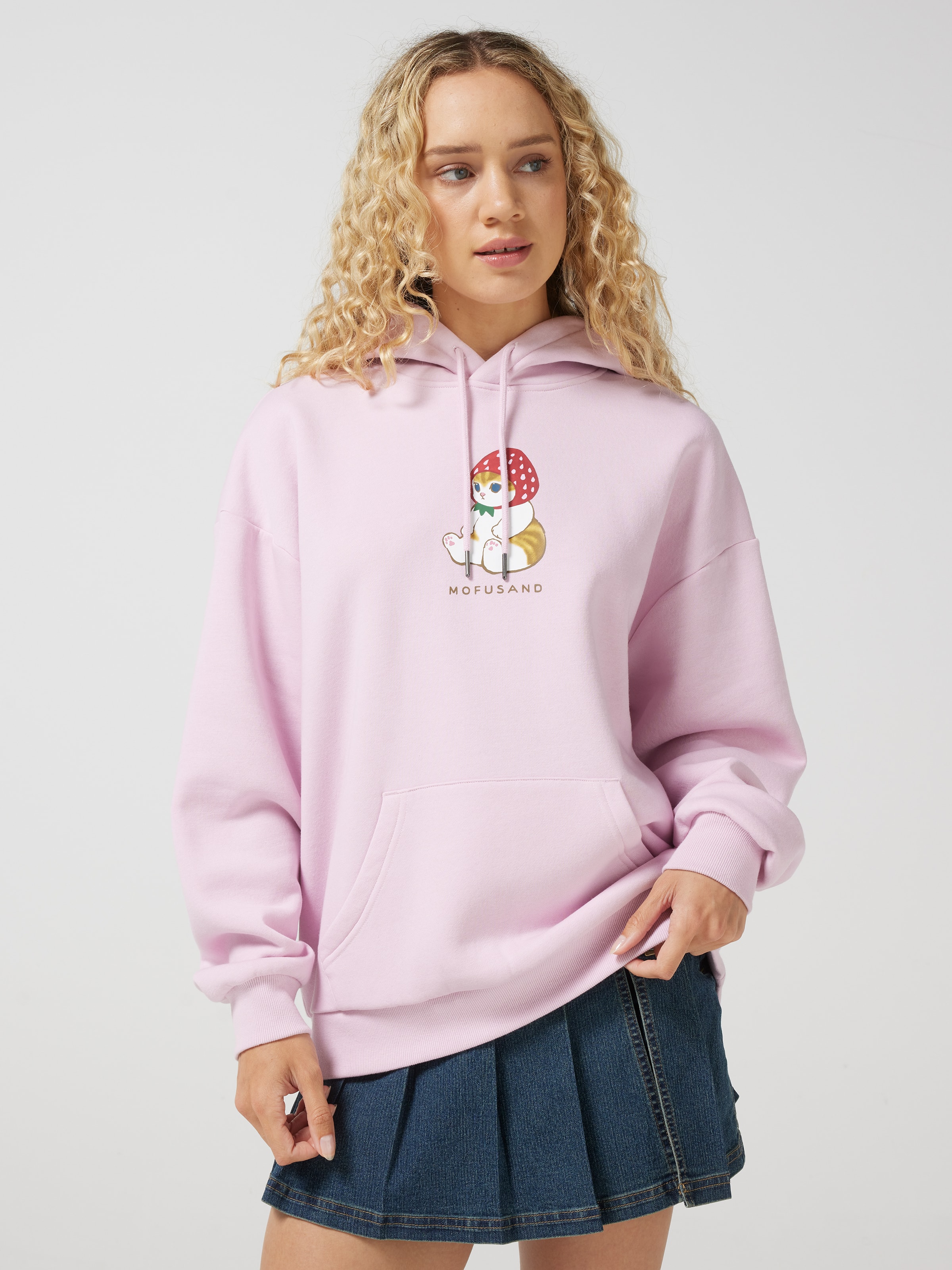 Mofusand Strawberry Oversized Hoodie