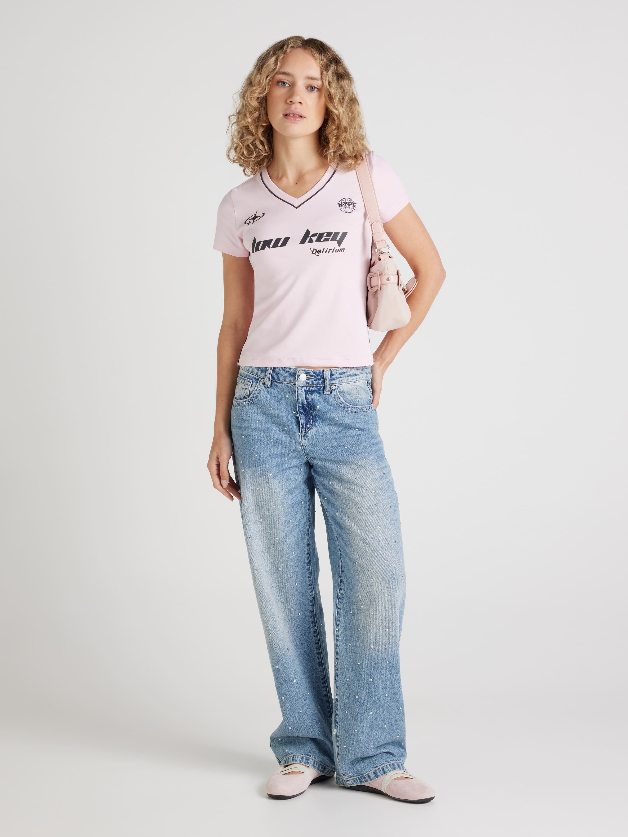 Lowkey V Neck Baby Tee