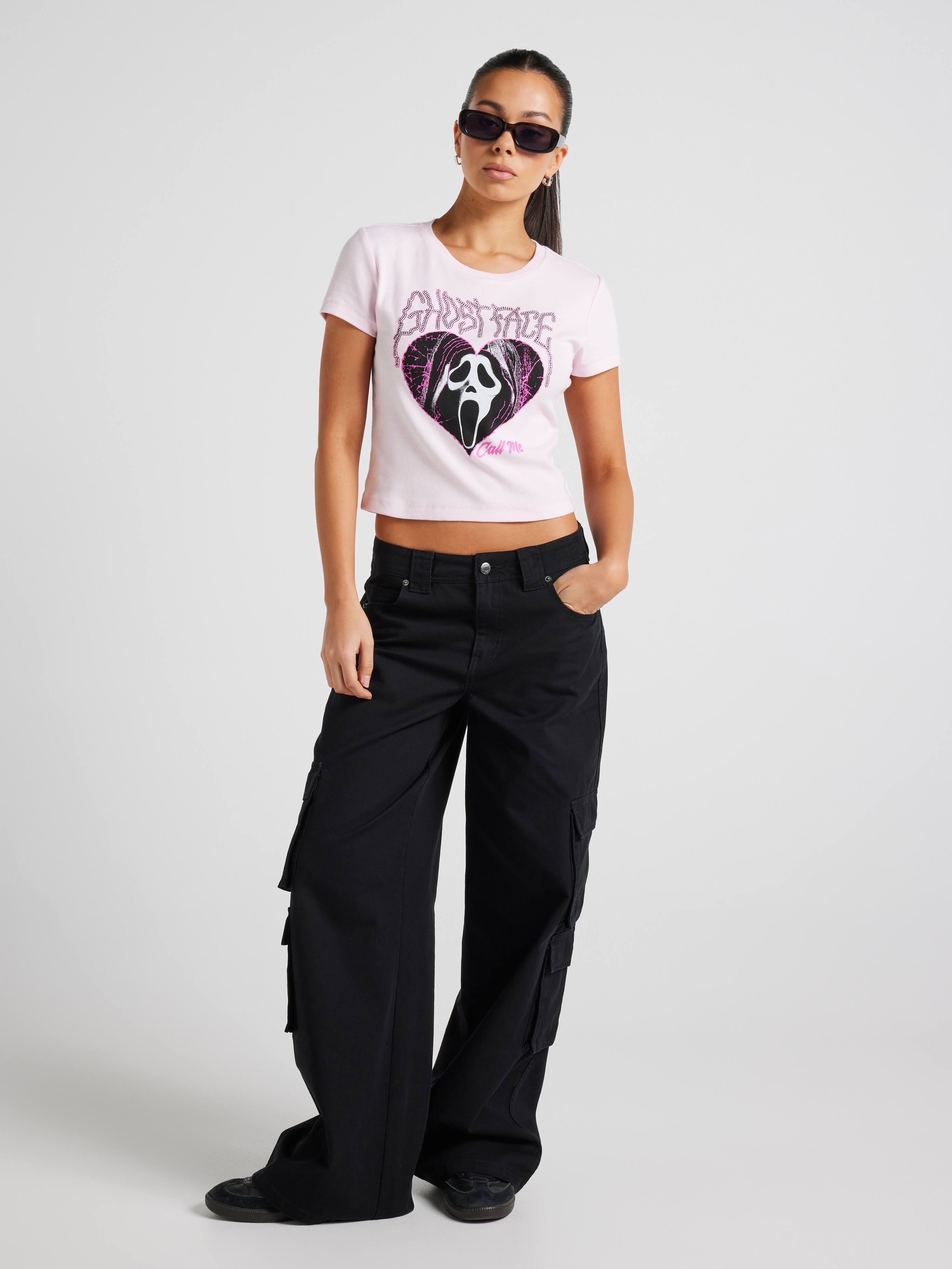 Ghostface Heart Face Baby Tee