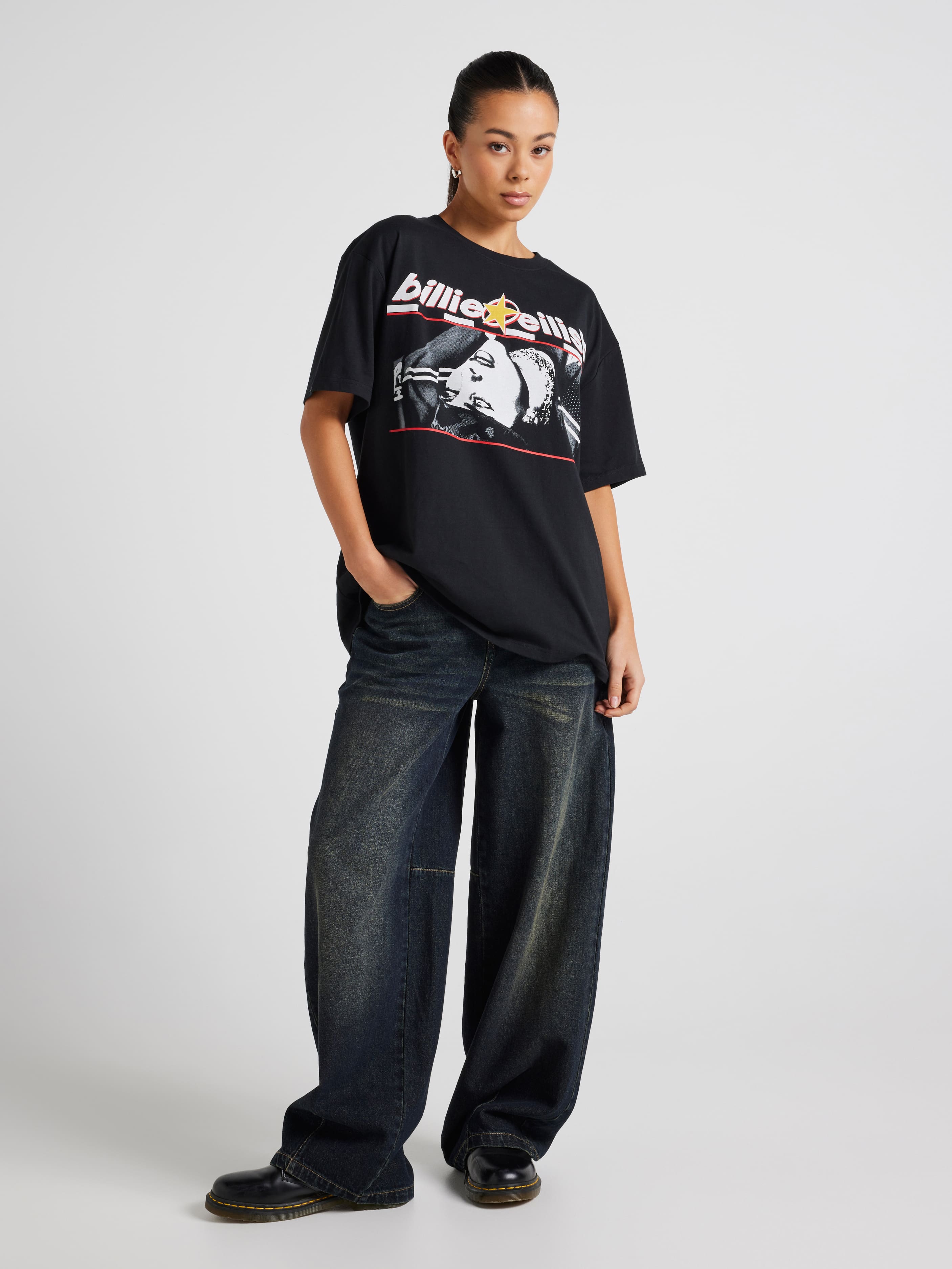 Music Billie Badged Oversized Tee
