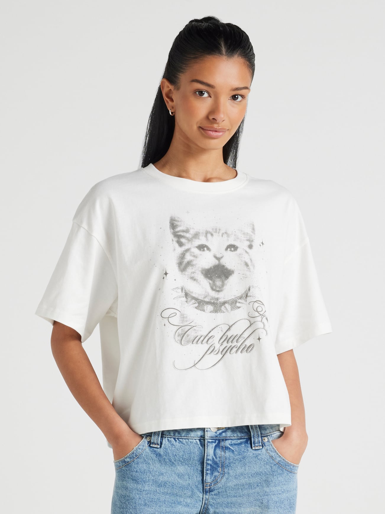 Cute But Psycho Kitty Boxy Tee