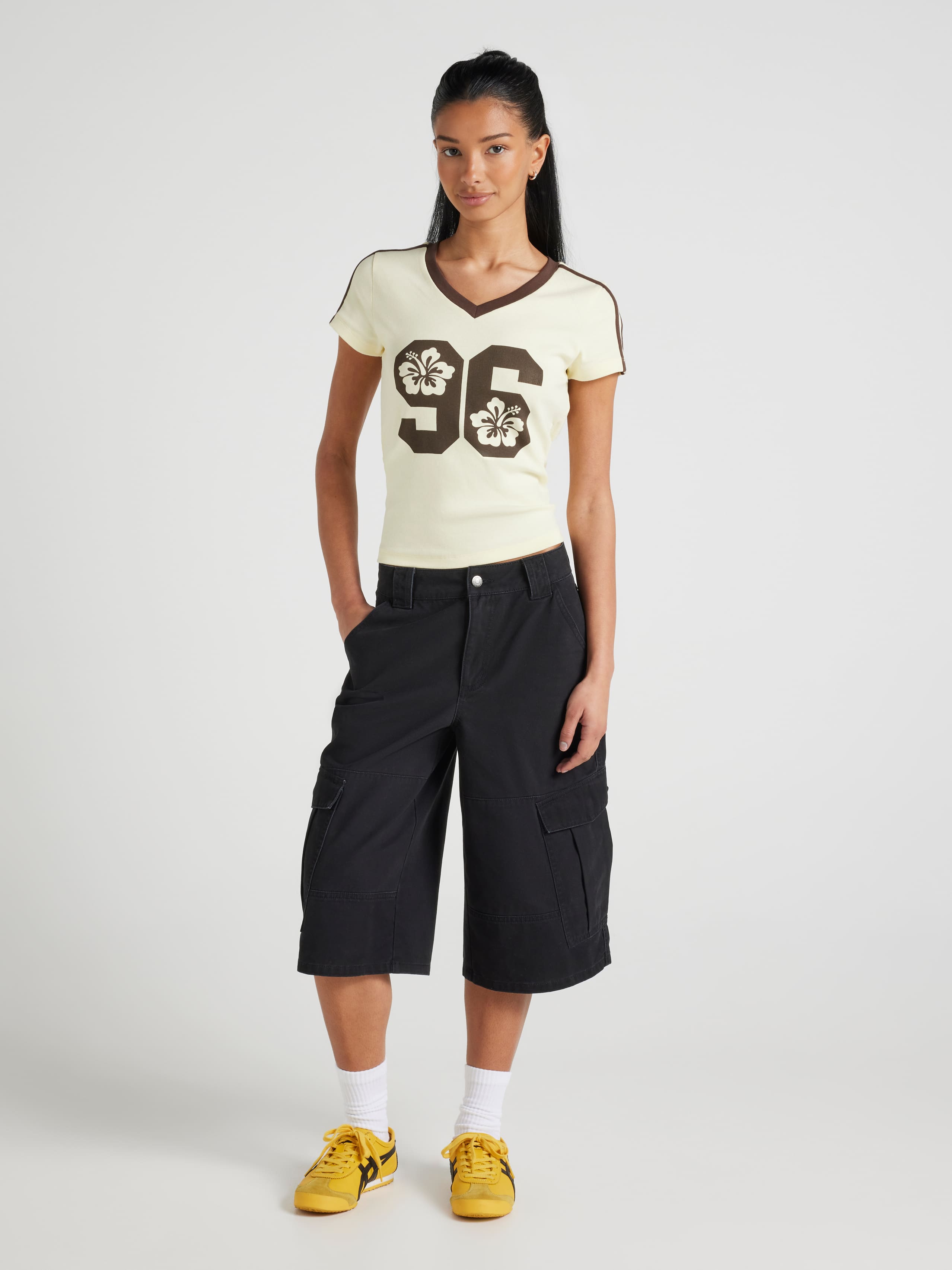 96 Retro Sport V Neck Baby Tee