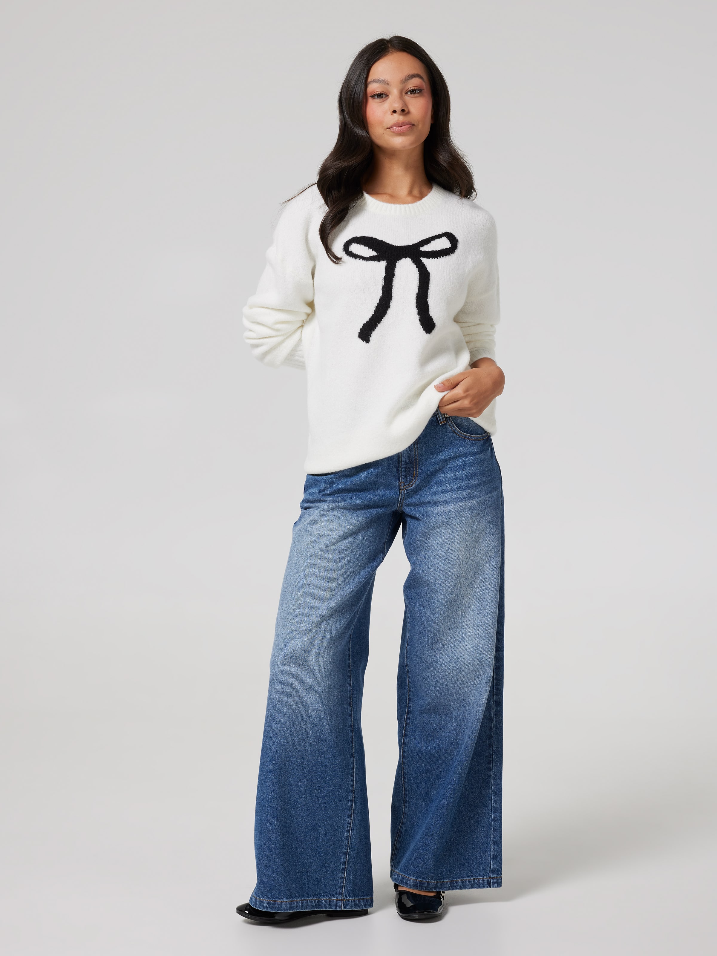 Leslie Flat Knit Crew Jumper