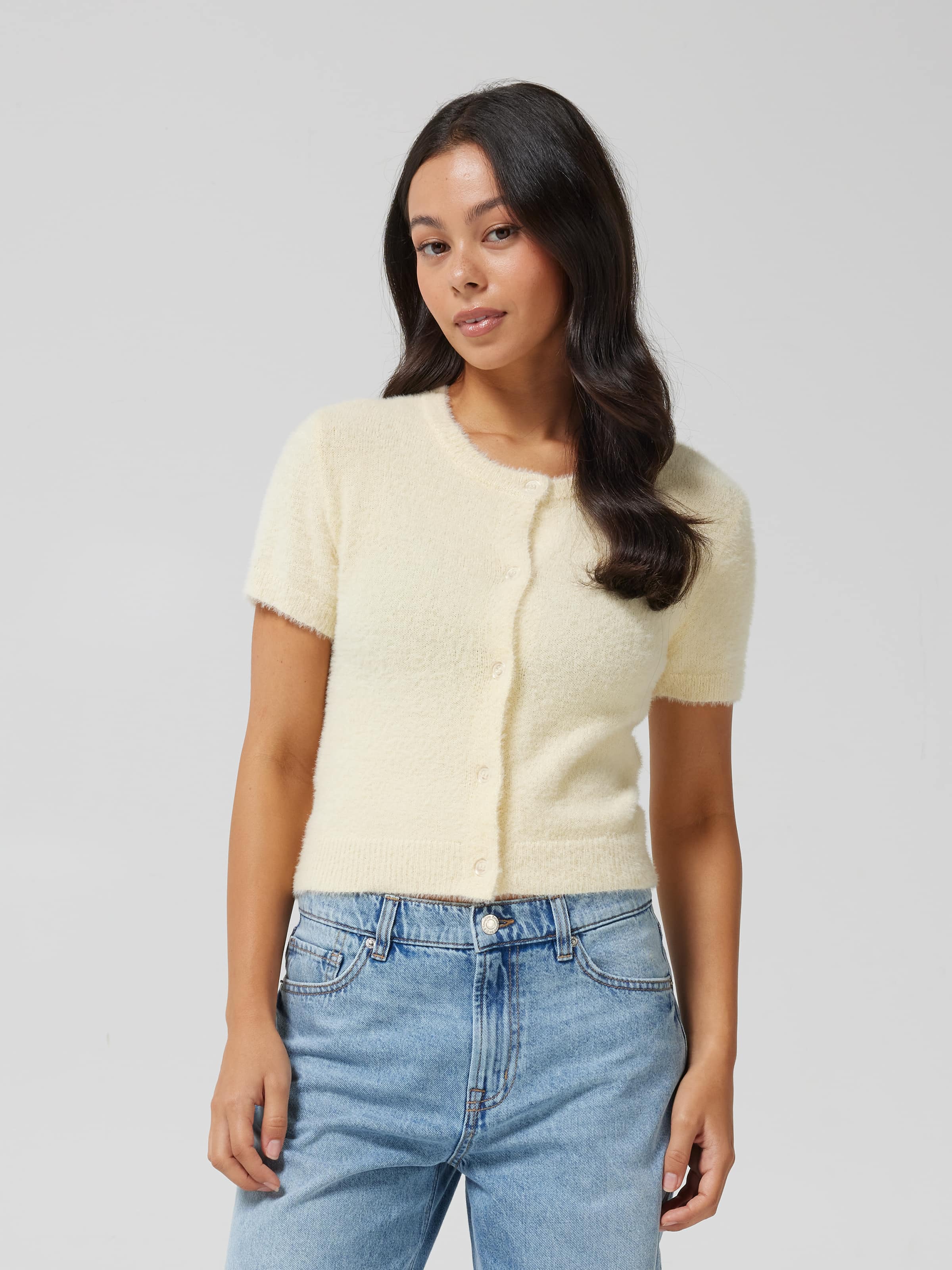 Annabelle Short Sleeve Fluffy Cardi