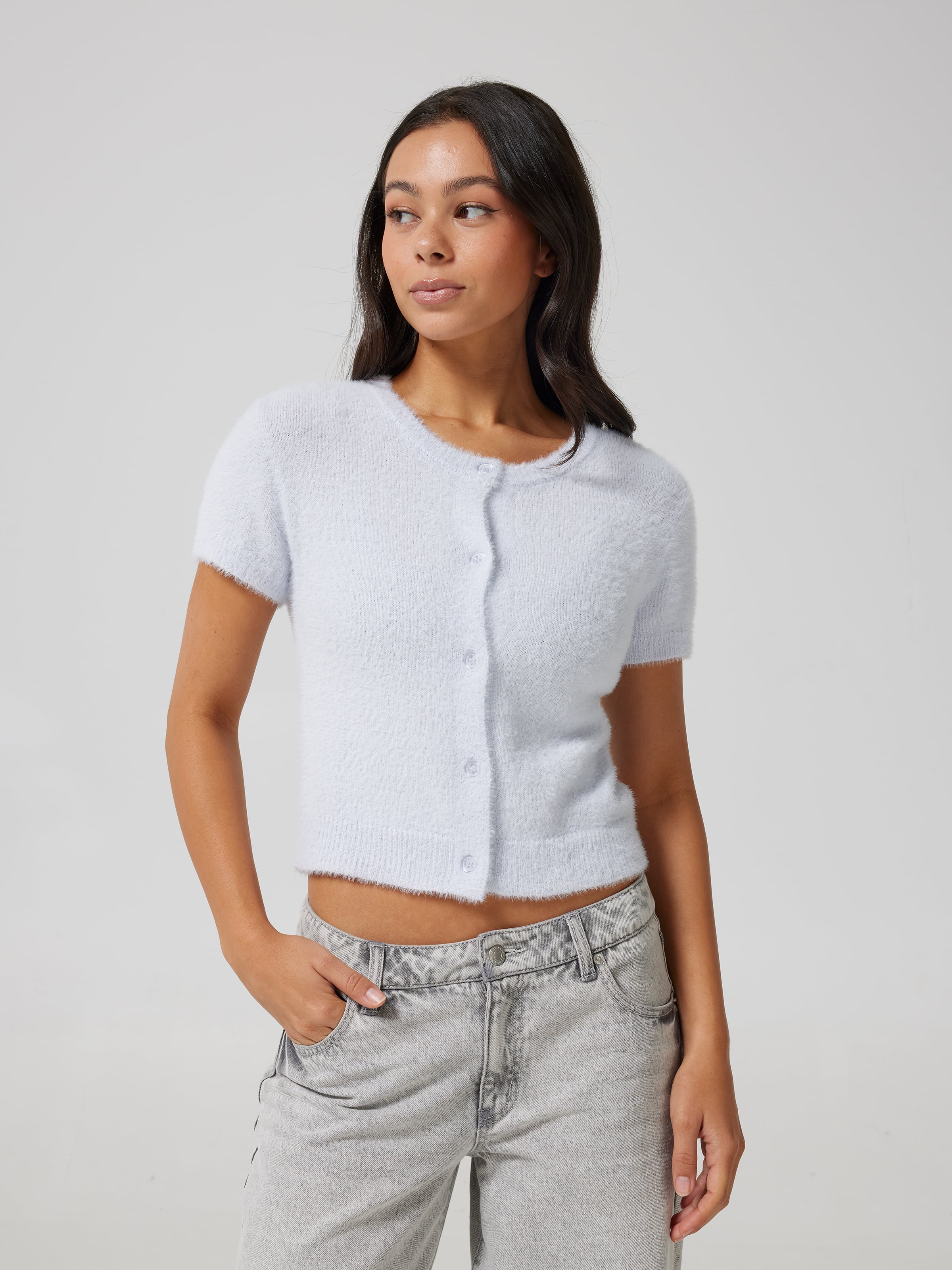Annabelle Short Sleeve Fluffy Cardi
