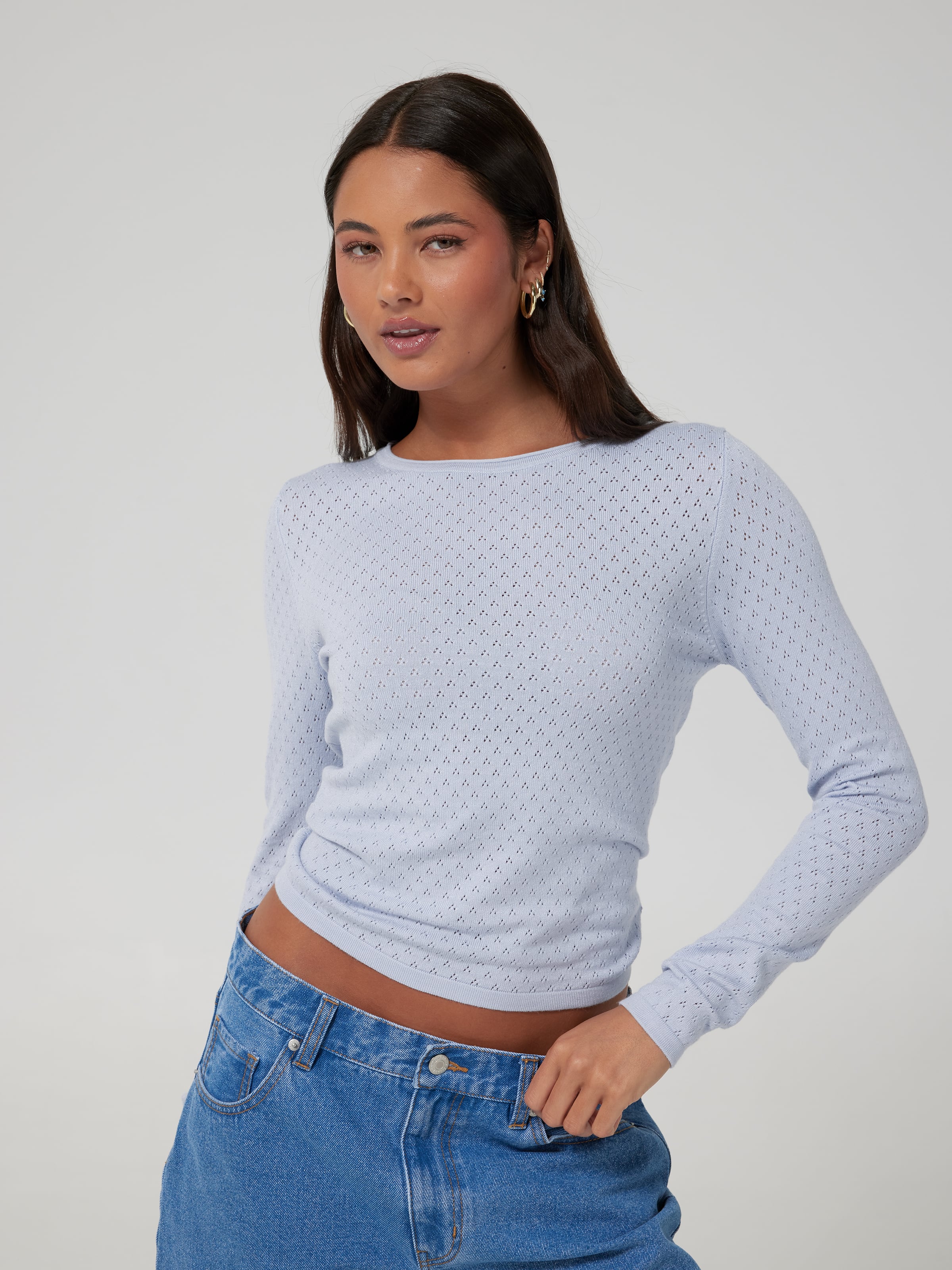 Gemma Pointelle Long Sleeve Top