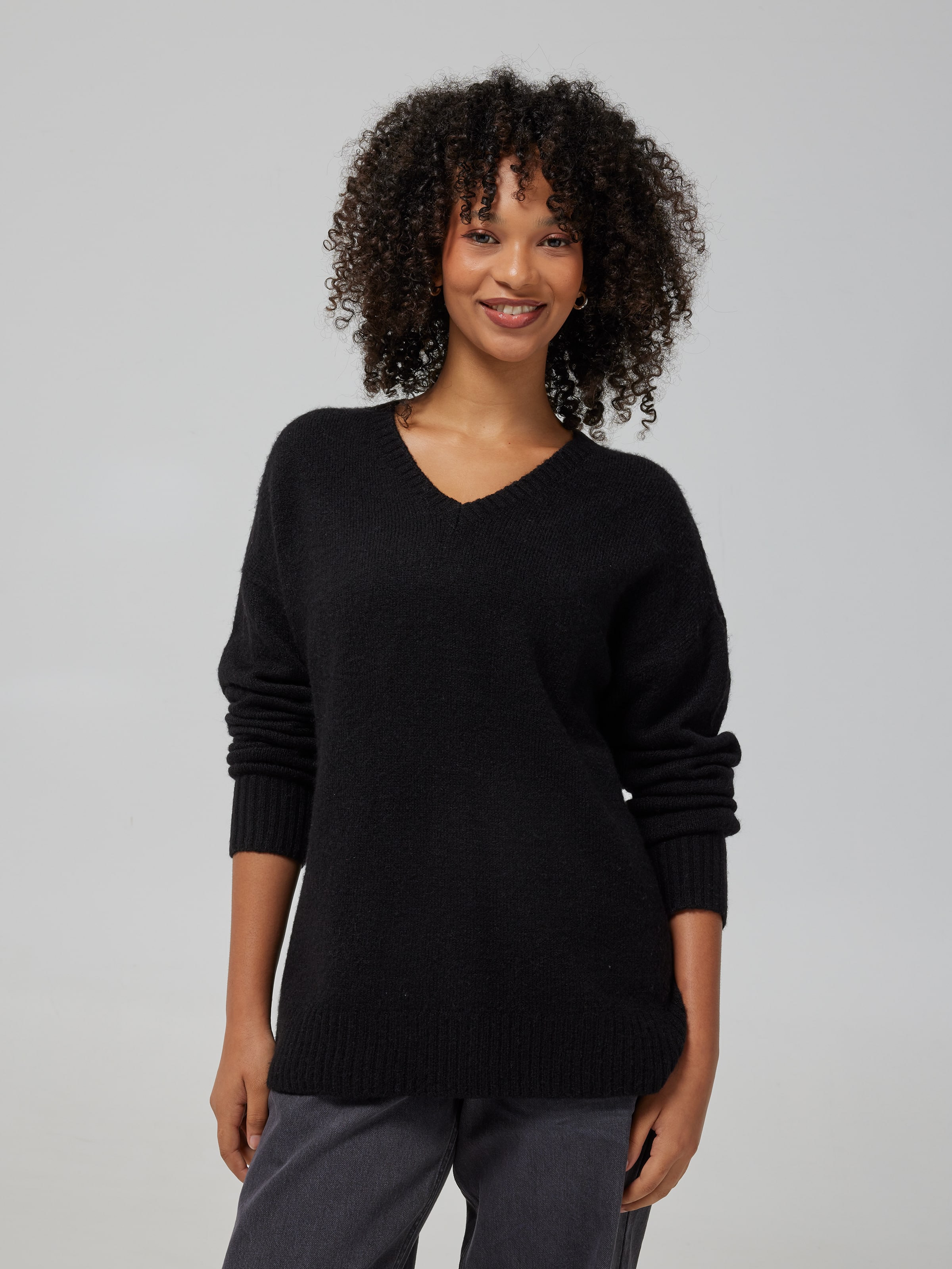 Leslie 2 Flat Knit V-Neck Jumper