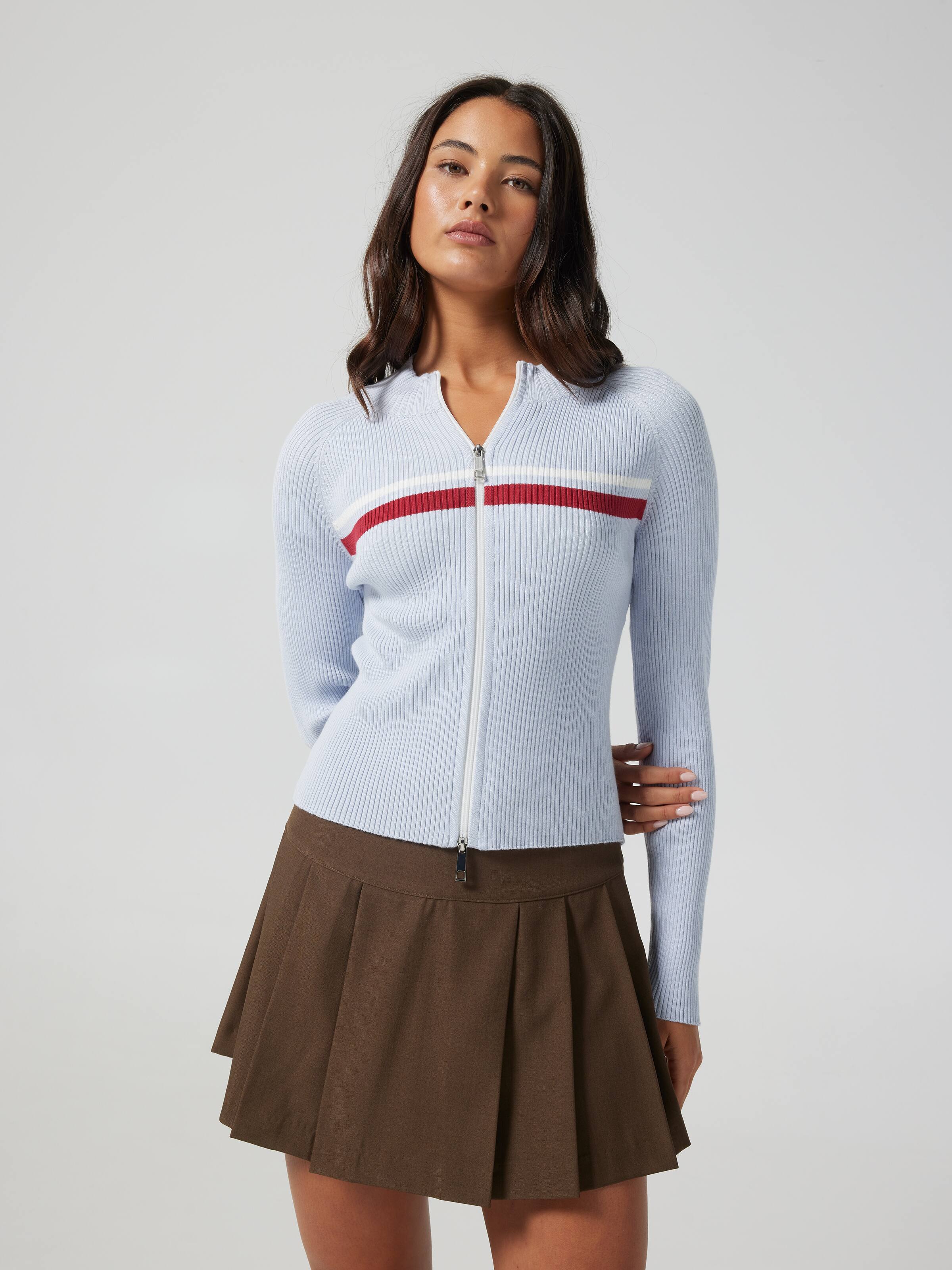 Jessica Double Zip Cardigan