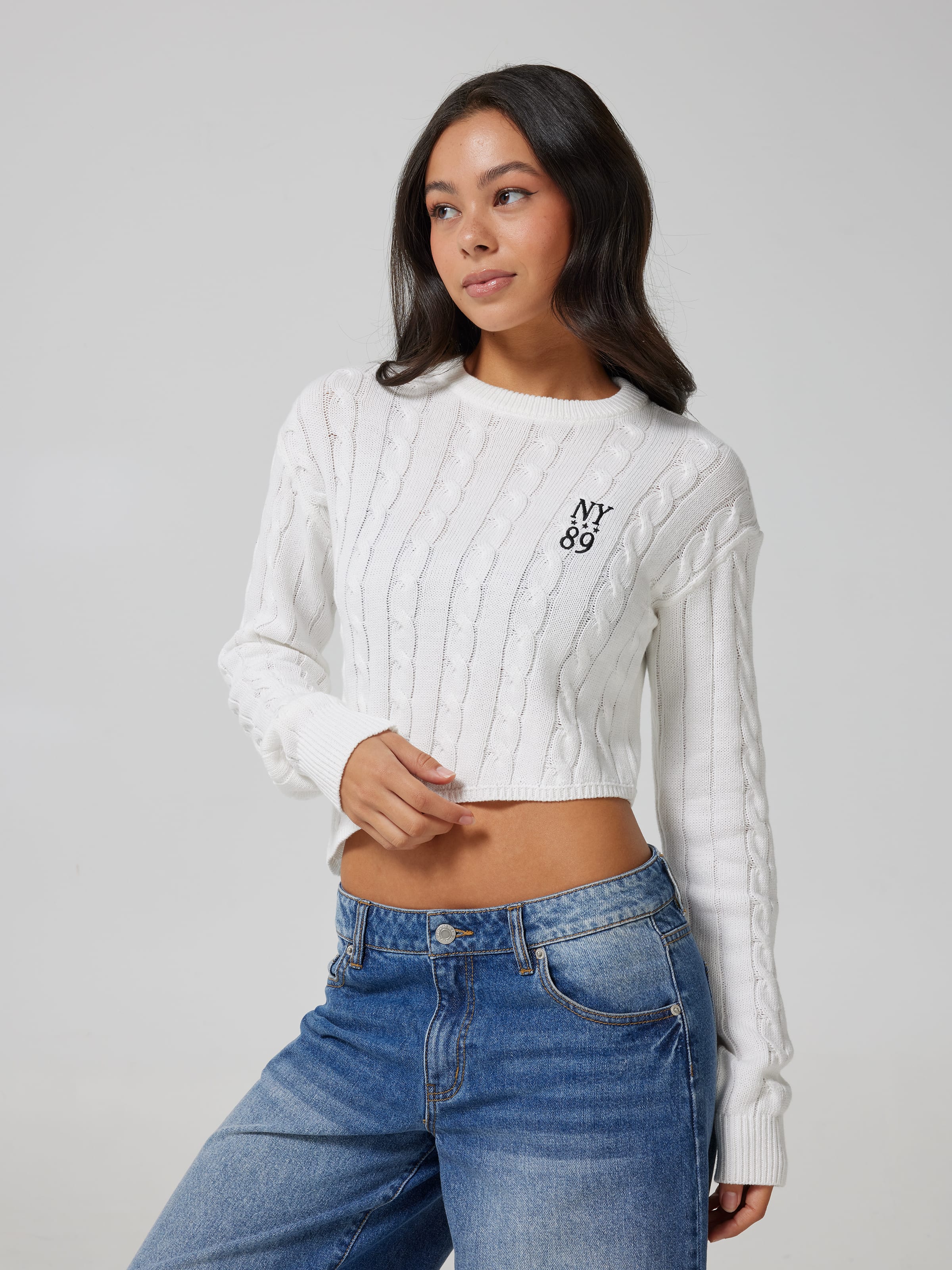 Avery Asymmetrical Cable Knit